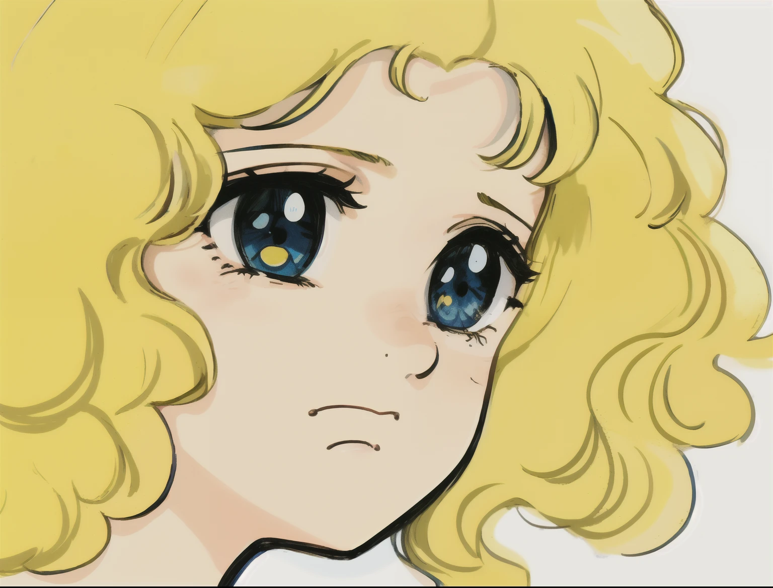 blond haired girl with blue eyes and a yellow wig, in manga style, colored sketch anime manga panel, ****, with a melancholic expression, a manga drawing, sad expression, pretty anime face, semirealistic anime style, cute anime face, colored manga panel, manga art style, in an anime style, close up of a young anime girl, manga drawing.