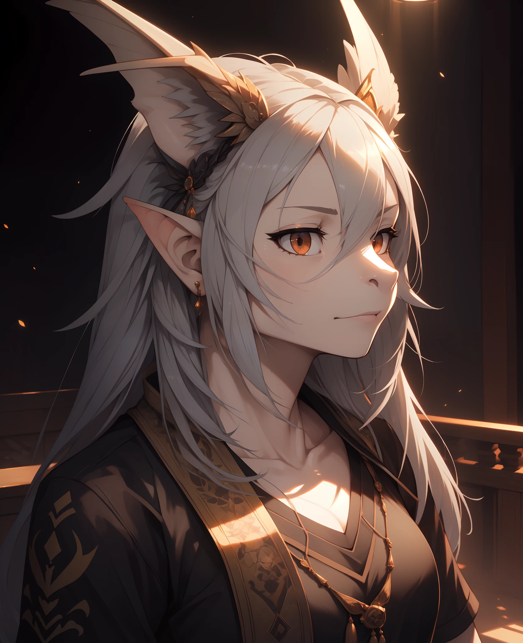 ((Best quality)), ((masterpiece)), (detailed), ((perfect face))、miyabi,a man, Long, flowing silver hair with delicate strands.
Sharp, piercing golden eyes. Fox ears on top of his head.
Serious and slightly mysterious.Pale and smooth.
Wears a robe that is slightly open at the chest, revealing part of his well-defined upper body.
The character exudes a sense of elegance and strength, with a calm and enigmatic aura. The lighting emphasizes his facial features and hair texture, creating a soft, almost ethereal glow.、He came to pick me up in the rain with an umbrella