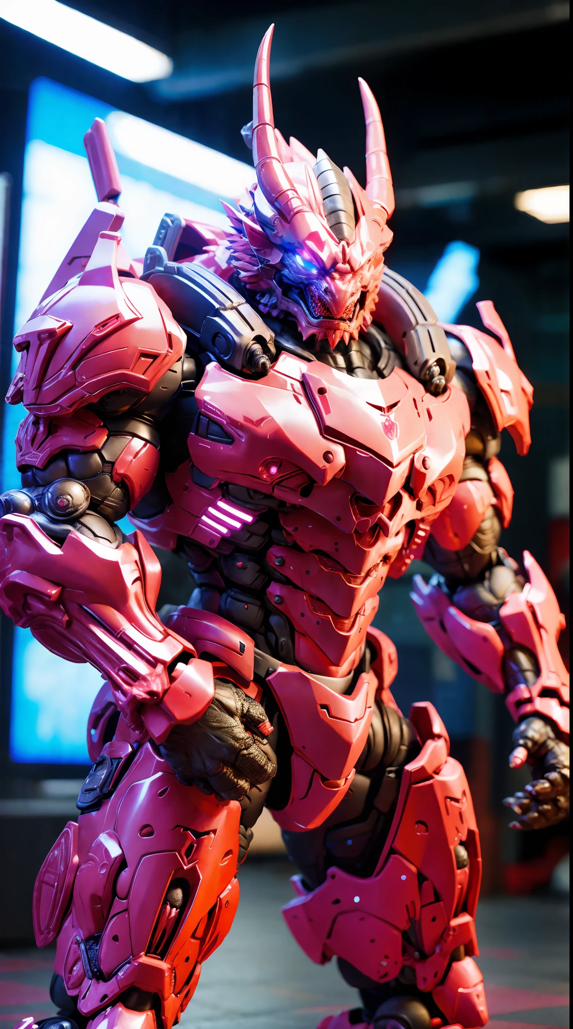 DRAGON, MECHA HEAVY ARMOR, TRANSPARANT, MUSCLE BODY.