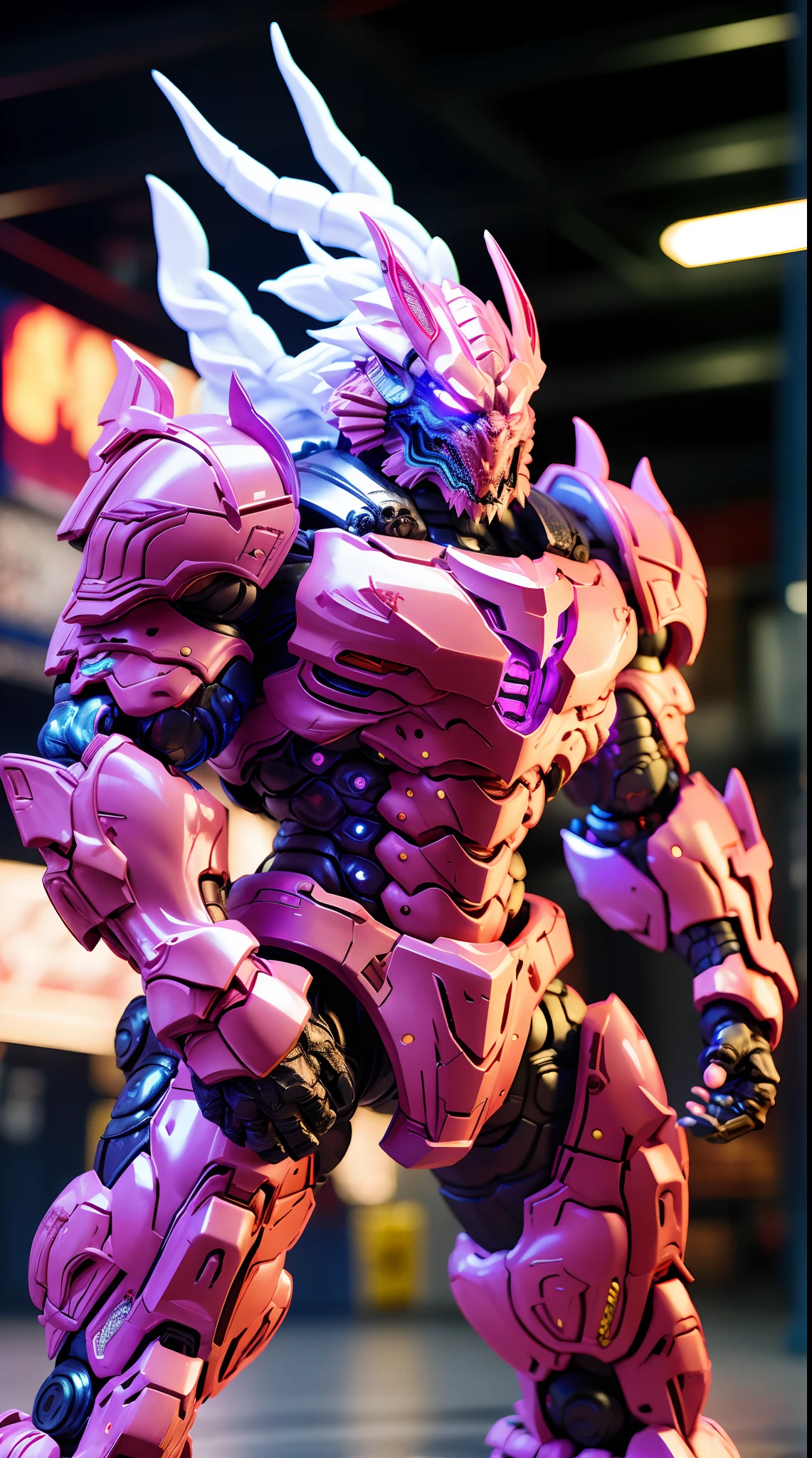 DRAGON, MECHA HEAVY ARMOR, TRANSPARANT, MUSCLE BODY.
