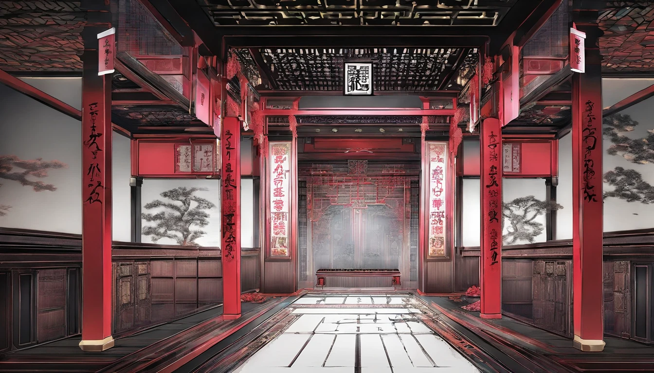Spooky ancestral hall,A terrifying coffin,Fog,Dark light,Unseen spiritual positions