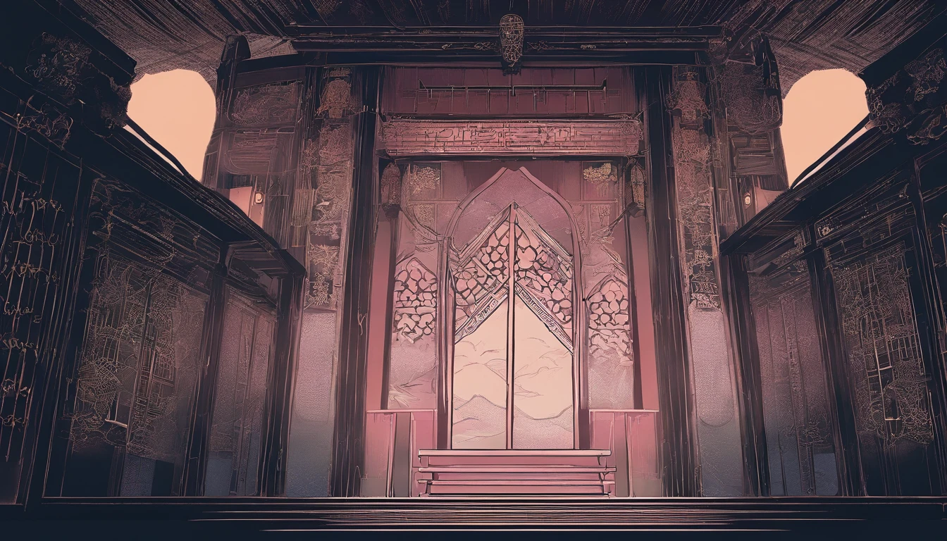 Spooky ancestral hall，A terrifying coffin，Fog，Dark light，Unseen spiritual positions