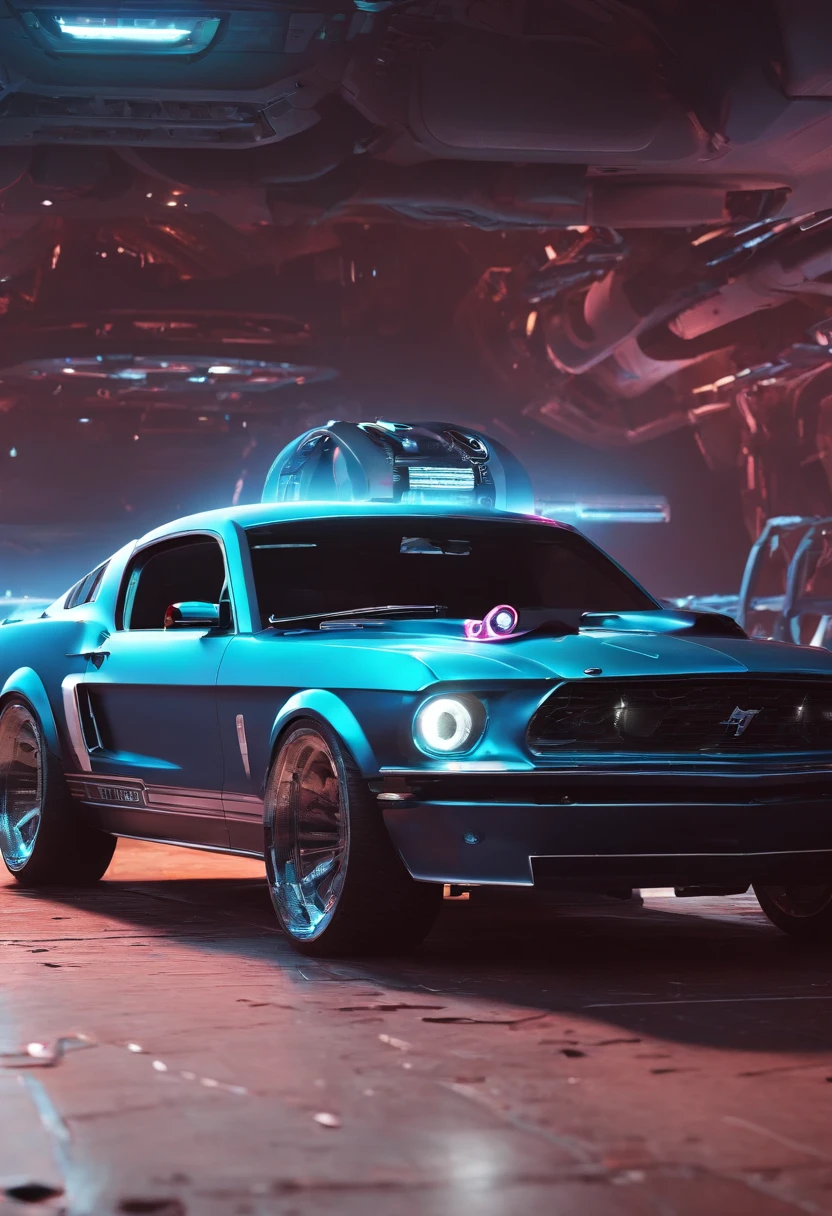 3D Mustang gt car game sc fi scene,8k, HD quality