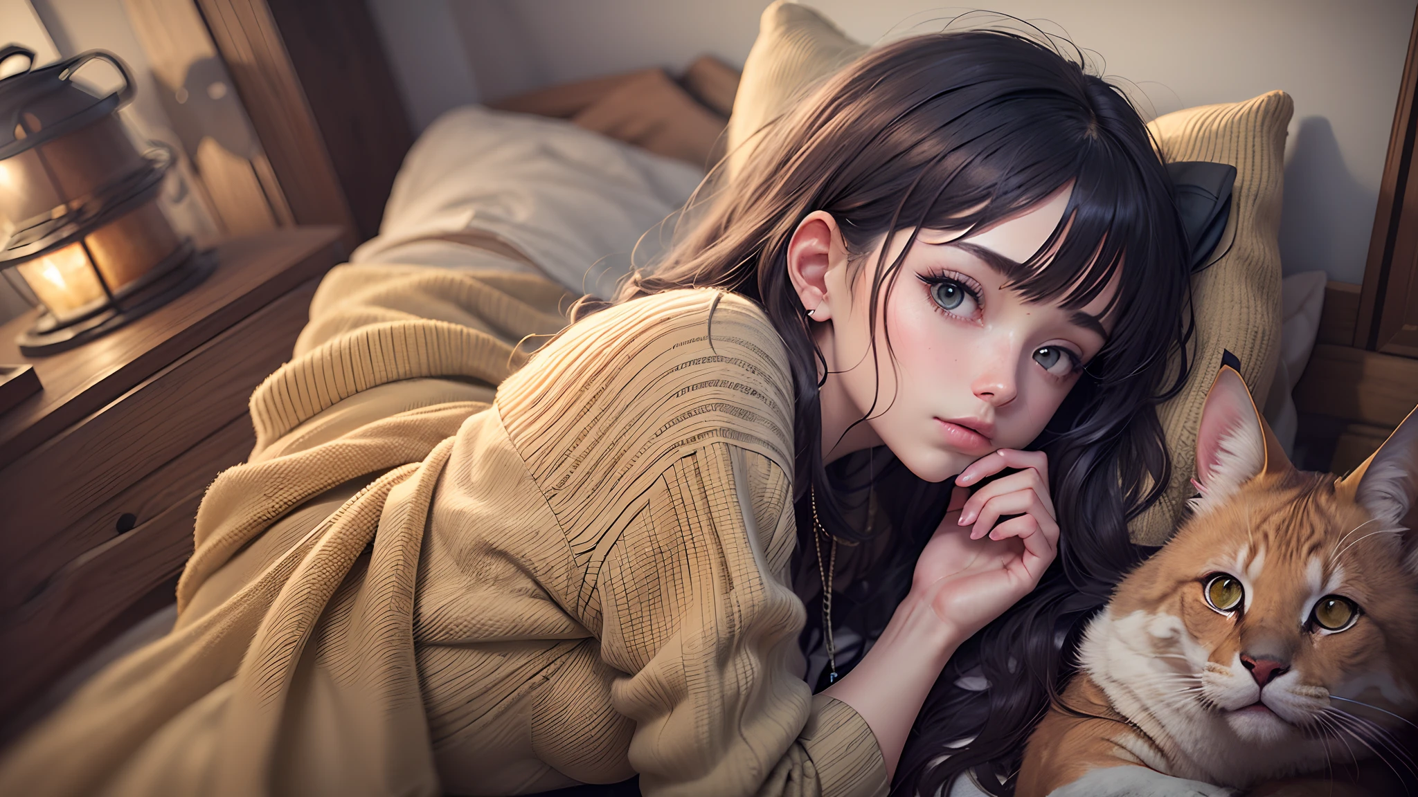 An 18-year-old realistic girl was pinned down on the bed while wearing clothes