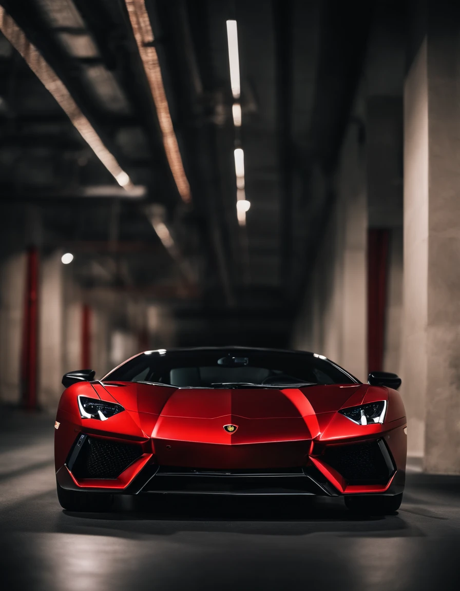 Sport lamborghini aventador, ((black abd red)), intense colors