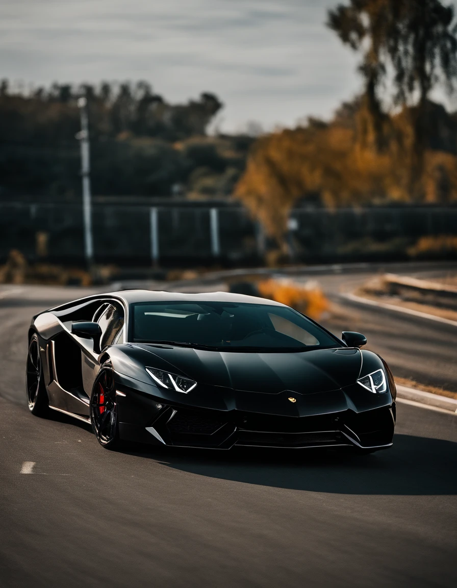 Sport lamborghini aventador, ((black abd red)), intense colors