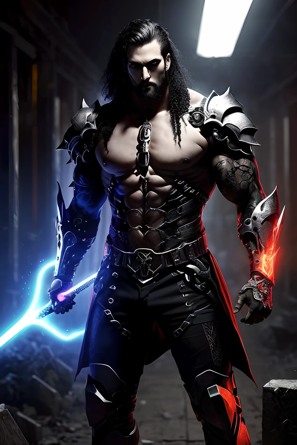 (papel de parede 8k extremamente detalhado), An average photo of a necromancer cyborg man, intrincado, alto detalhe, Dramatic