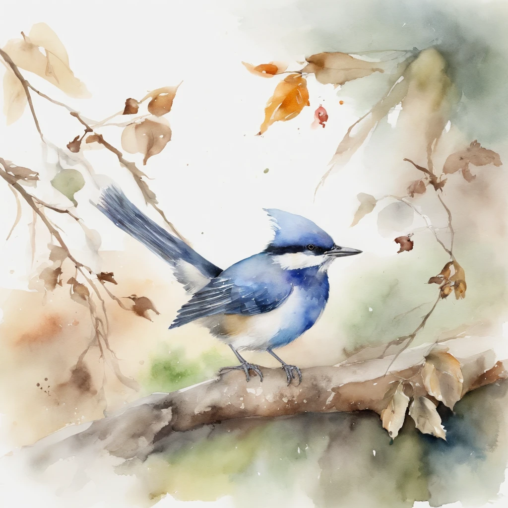 watercolor paiting, birds, Fisher, In watercolor, aquarelle, 4K resolution, white backgrounid, PastelColors