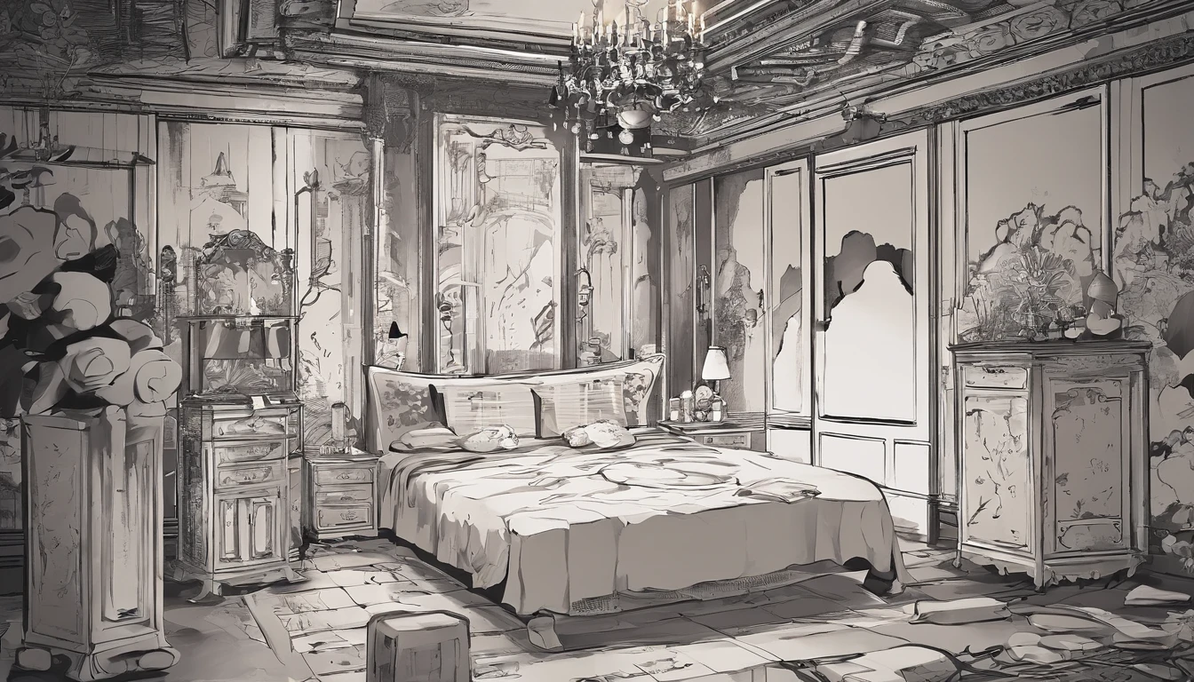 Creepy hotel,Ghost dolls,White candles,Desolate abandoned room