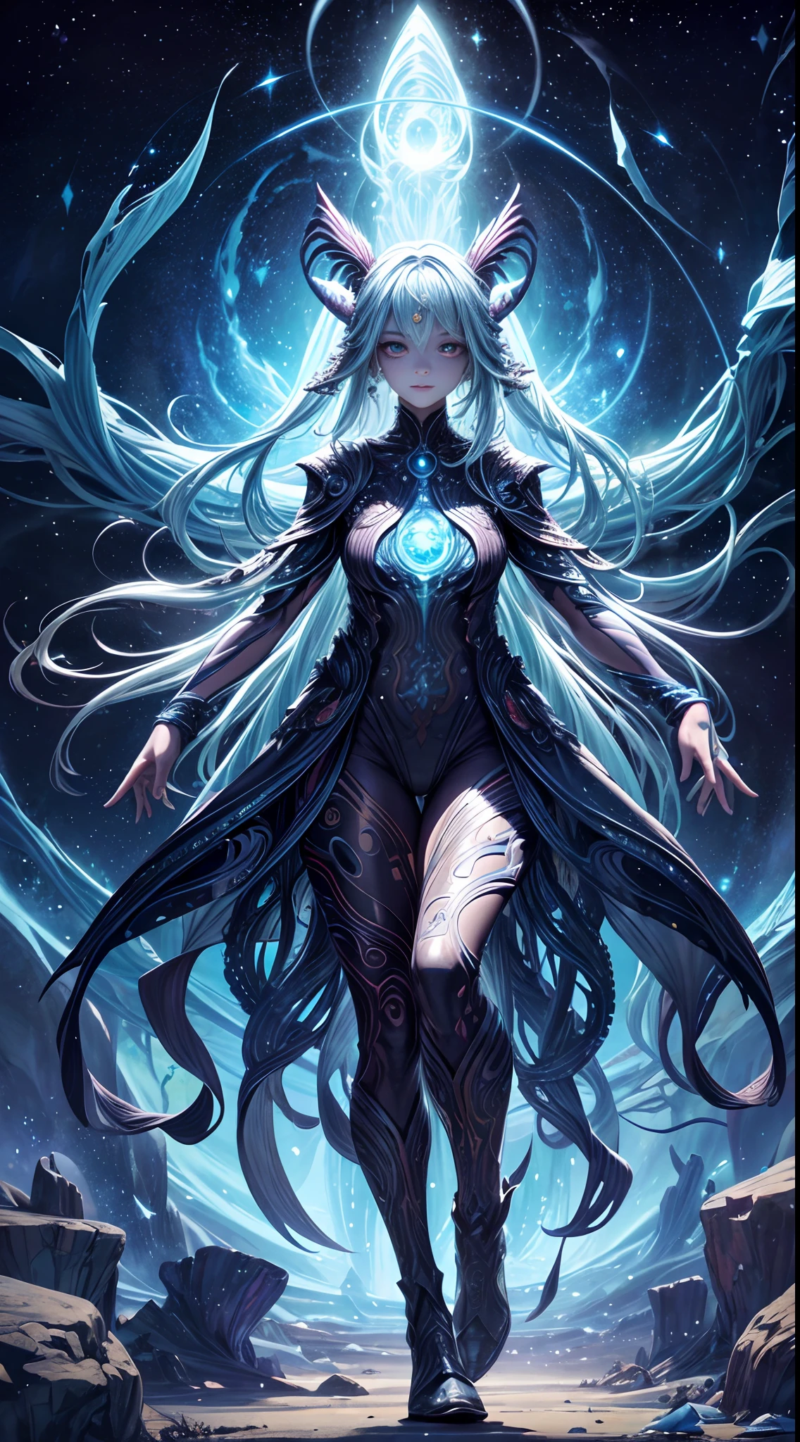 (A strange creature),Vibrant colors,Ethereal atmosphere,Alien landscape,Mysterious light and shadow,Unique texture,Organic pattern,Detailed eyes and skin,Intricate details,otherworldly beauty,otherworldly presence,Unconventional anatomy,Extraterrestrial life,Untapped territory,cosmic energy,fluid movement,Curious perspective,Fantasy species,mystical aura,Interstellar encounters,Unexplained,Evolutionary miracles,Cosmic harmony,transcendent being,Unfathomable wisdom,Diverse genetic makeup,Future evolution,An unprecedented discovery,Magnificent cosmic design,Amazing complexity,Unlimited imagination,Uncover the secrets of the universe,Celestial wonders,A mesmerizing spectacle.