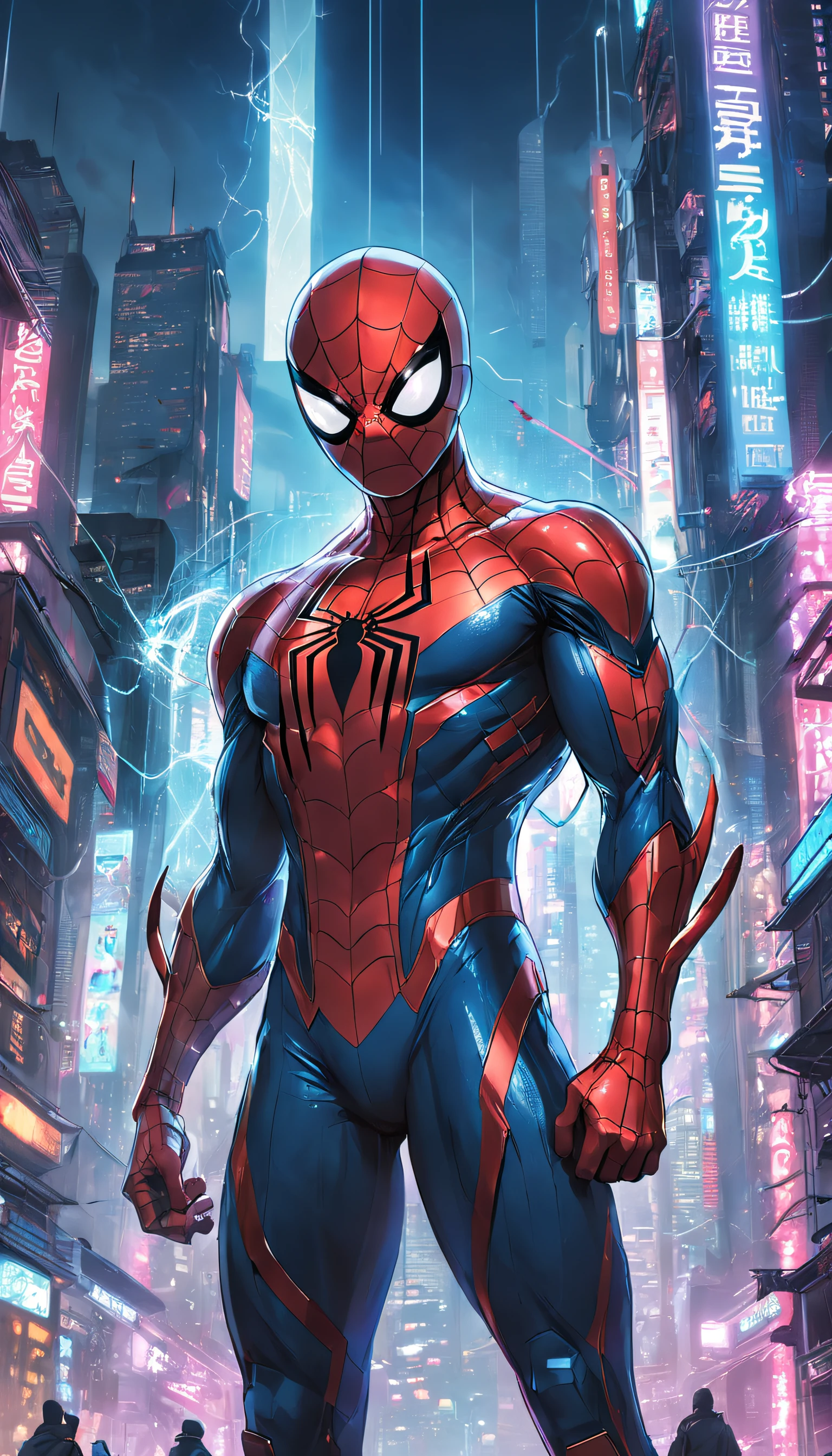Get ready to witness the merging of the worlds of Spider-Man and Cyberpunk in one breathtaking image. Nesta obra-prima visual em 8K, You will be transported to a futuristic and dystopian environment, where the iconic Marvel hero gets a new look.
O Homem-Aranha surge em uma paisagem urbana imponente, dominated by gigantic skyscrapers and holographic advertisements that shine brightly. The neon lights reflect off his cybernetic armor, creating a striking contrast between the hero's characteristic red and blue and the oppressive darkness of the environment.
Seu traje, remodelado para se adequar ao estilo Cyberpunk, features metallic details and futuristic lines, combining functionality and futuristic aesthetics. The advanced fabric, adornado com circuitos luminosos, it seems to pulsate with electronic energy as Spider-Man prepares to face the challenges of this chaotic world.
The surrounding city is full of characteristic elements of the Cyberpunk style, como carros voadores, cyber implants, Drones and robots, Adding a unique and technological atmosphere to the image. The contrast between the grandeur of the buildings and the presence of Spider-Man in the midst of this dystopian landscape conveys a sense of solitary heroism and resilience against adversity.
A qualidade impressionante em 8K permite que cada detalhe seja visualizado com clareza e realismo, from the intricate webs cast by Spider-Man to every reflection and texture in the futuristic environment.
Get ready to marvel at this epic junction between the Spider-Man universe and the Cyberpunk aesthetic, in an image that will captivate your imagination and transport you to a world where action, a tecnologia e a aventura se unem em perfeita harmonia.