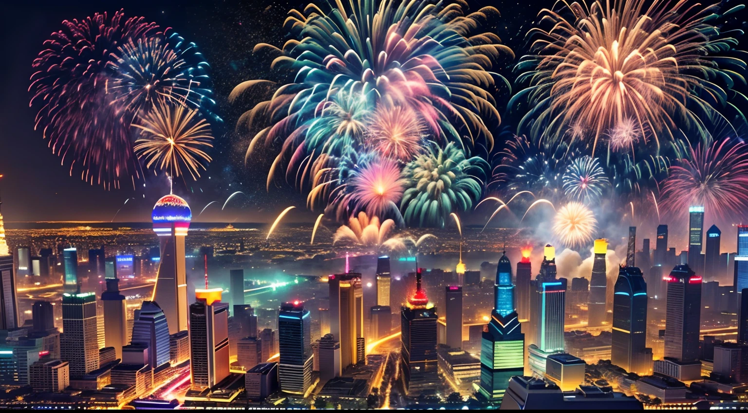 (Best quality, 32K, 24k, supreme, Masterpiece:1.2), Ultra-detailed, (Realistic, Photorealistic, photo-realistic:1.37), Vibrant colors, Explosive lights, Colorful sparks, dazzling display, Night sky, Space solar spacecraft, in the space, on moon, Cheerful ambiance, Joyful, Fireworks display, Light up the city skyline, shanghai,exhilarated, Thrilling, Bokeh, illumination, fire works, glimmering, electrified, grand finale, Huge explosion, dancers, carnival, amazement, firecrackers, pyrotechnics, Colorful bursts, awe-inspiring spectacle, View from the moon.