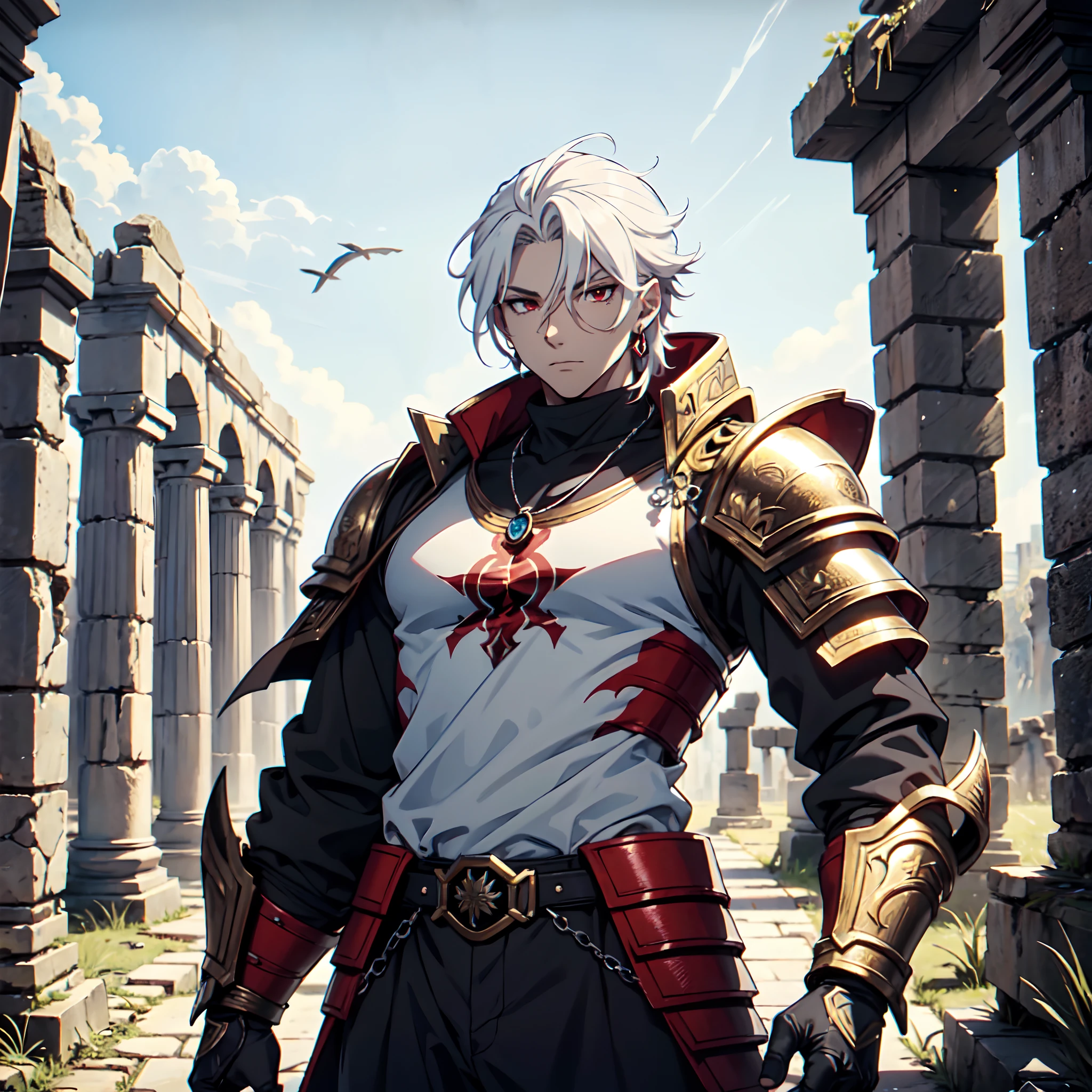 128K Ultra High Definition,
128K Ultra High Quality,
128K Ultra High Resolution,
128K Resolution,
Hyper Detailed,
Hyper Quality,
Hyper Definition,
Perfectly Detailed,
Perfectly Designed,
Masterpiece,
1 Boy,
Anime,
Handsome,
White Hair,
Red Eyes,
Wearing Earrings,
Wearing Necklace,
Armored With Spartan Armor,
Ancient Ruins Background,
