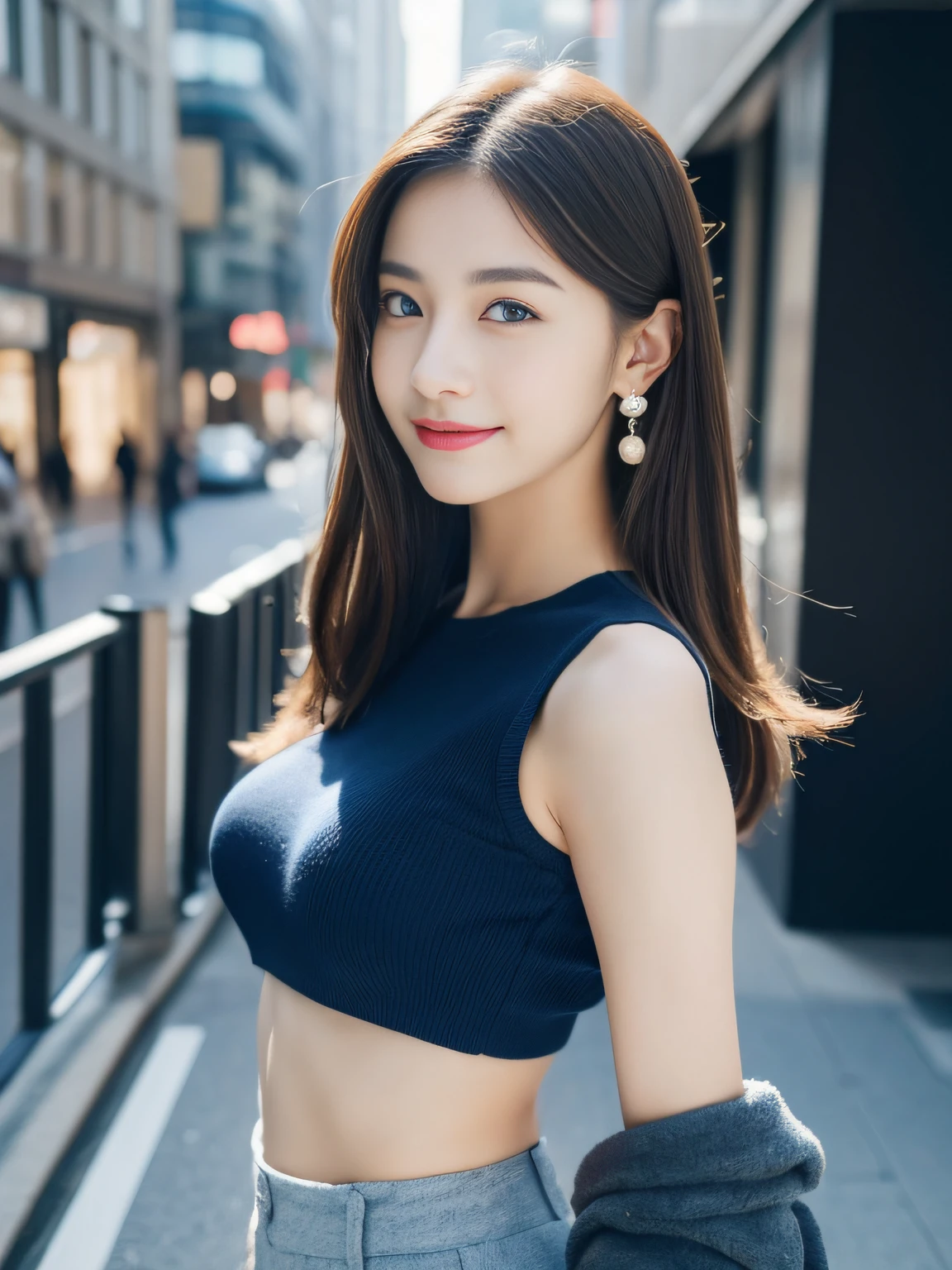 (((32K,very high res, high detailing, highly accurate,Masterpiece Girl 1))),Raw photo & realistic atmosphere,beautiful dark blue eyes,Detailed mouth,Glossy lips,Detailed eyebrows,Soft white skin that shines with every detail,,Eyes drawn in detail、Very beautiful eyes with azure eyes,Detailed lips、Very beautiful face,Very well-formed face、Lifelike face,shiny beautiful lips,Beautiful eyebrows,Infinite reality,Best design,(Insanely cute Japan 16-year-old high school girl,,Beautifully shaped breasts,Very cute beautiful girl,Little Girl,Healthy body,Outstanding style:1.5),Best Natural Makeup,Japanese ido,Korean Idols,Young sensual idol,Moist eyes,Dark Beautiful Deep Eyes,Beautiful butt,beauty legs,,camel's foot,:1.3),超A high resolution、,Natural and realistic face,Back lighting,Pure eyes are too cute,(((photorealisim,Photograph the whole body))),,Reality Live Action,(Fashionable earrings,,a necklace,A bracelet,gyuru,Glossy nail art,Women's 20s Winter Fashion,Bright blue big top with beautiful design,sexy underwear,Black slit skirt,Blue sandals,Black pantyhose,Hair Stopper,Calm and fashionable girl,light brown hair,Wave shortcuts,独奏,little smiling,full body Esbian,Show full-body fashion,Show me the blue pumps, Young sexy 15 year old girl with only beauty in this world:1.7),in Shibuya
