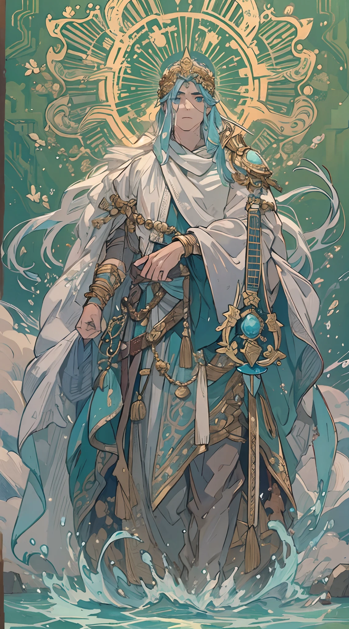 man, god of water, whole body