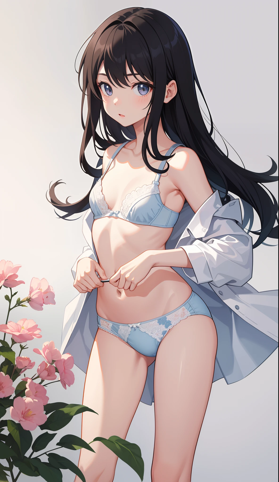 1girl in、AS-Adult、Underwear、Cute underwear、Upper body portrait、