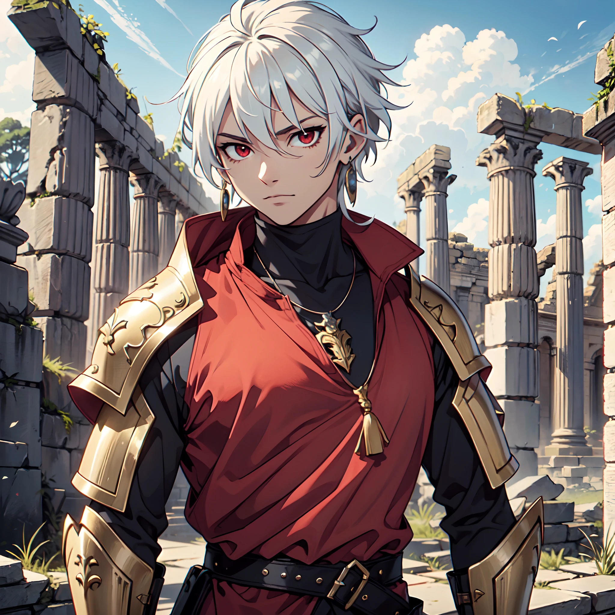 128K Ultra High Definition,
128K Ultra High Quality,
128K Ultra High Resolution,
128K Resolution,
Hyper Detailed,
Hyper Quality,
Hyper Definition,
Perfectly Detailed,
Perfectly Designed,
Masterpiece,
1 Boy,
Anime,
Handsome,
White Hair,
Red Eyes,
Wearing Earrings,
Wearing Necklace,
Armored With Spartan Armor,
Ancient Ruins Background,