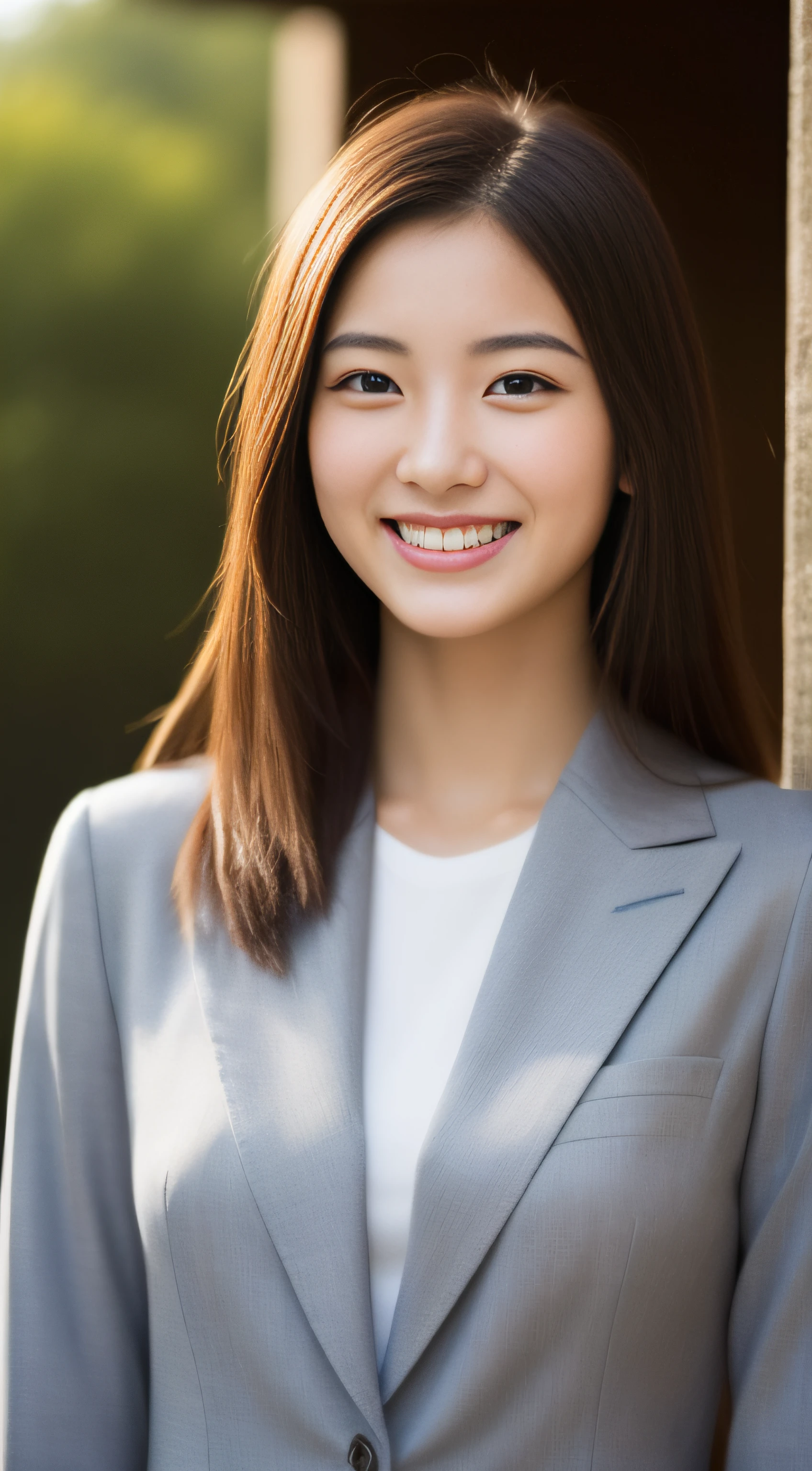 suits、lawyer、hiquality、A hyper-realistic、healthy、Smiling expression、Slender perfect figure、Japan beauties、beautidful eyes、face perfect、Beautiful skin、court、Contre-Jour