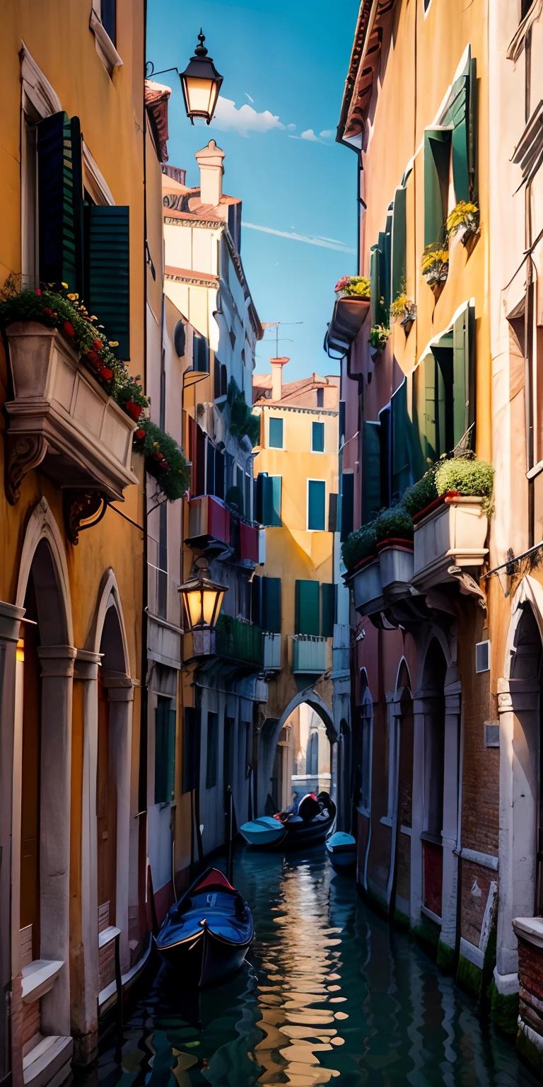 realisticlying、streets of venice, Italy、realisitic