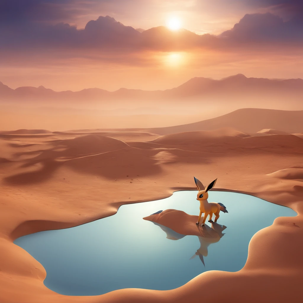 Pokémon Eeveelution Ground Type, desert, cracked dirt