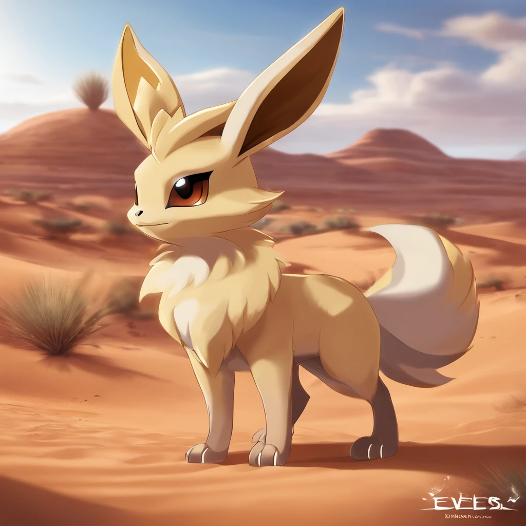 Pokémon Eeveelution Ground Type, desert, cracked dirt