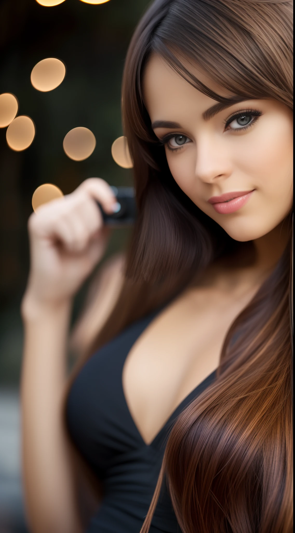 Front headshot of 25yo European woman, pointing at camera, cabello rubio, serio, (Amazing skin detail: 1.4), (piel natural: 1.2), (Poros: 0.6), maquillaje, (ojos detallados: 1.2), fondo negro, estudio, borde claro, atmosfera oscura, (Bokeh: 1.2), Cinematographer, Kinematic, fotorrealista, ultrarrealista, Chica en forma, vestido ajustado, Figura perfecta