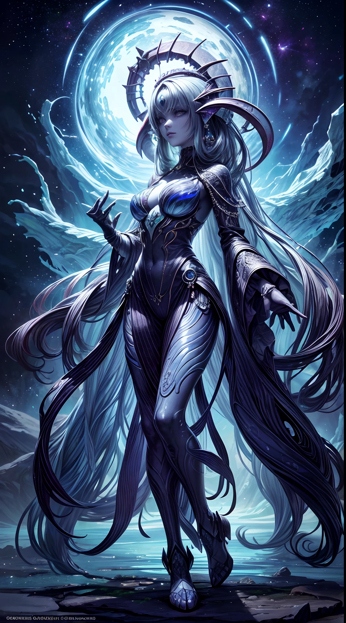 (A strange creature),Vibrant colors,Ethereal atmosphere,Alien landscape,Mysterious light and shadow,Unique texture,Organic pattern,Detailed eyes and skin,Intricate details,otherworldly beauty,otherworldly presence,Unconventional anatomy,Extraterrestrial life,Untapped territory,cosmic energy,fluid movement,Curious perspective,Fantasy species,mystical aura,Interstellar encounters,Unexplained,Evolutionary miracles,Cosmic harmony,transcendent being,Unfathomable wisdom,Diverse genetic makeup,Future evolution,An unprecedented discovery,Magnificent cosmic design,Amazing complexity,Unlimited imagination,Uncover the secrets of the universe,Celestial wonders,A mesmerizing spectacle.