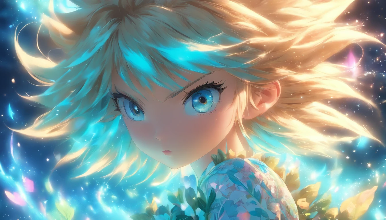 charicature, animesque, Girly, Floral Wall Art, Light brown and light azul wind, hyper detail illustration, Siyaom, childrens book illustration, Realistic hyper detail, Calm symmetry, Aurora Punk