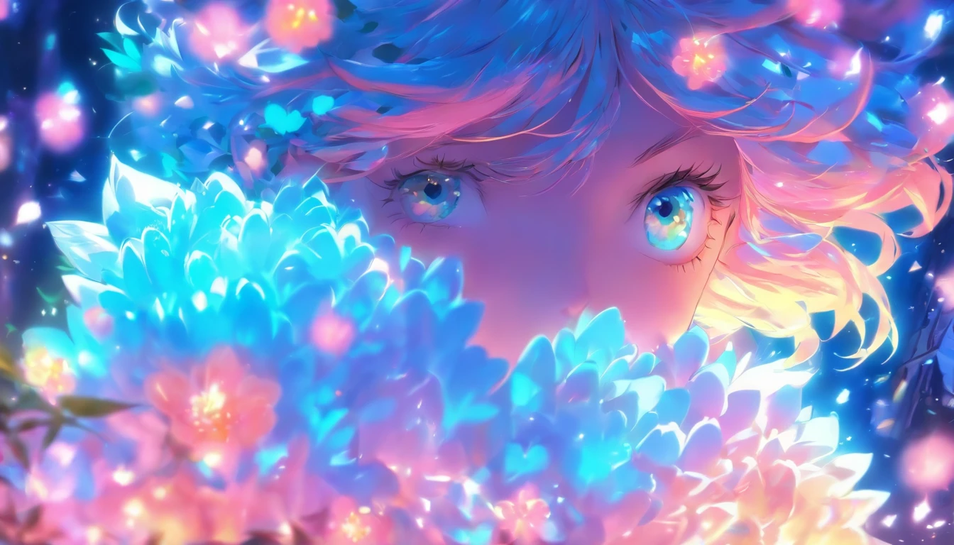 Manga Girl、s girl、animesque、Jocelyn Hobby style、Soft and dreamy atmosphere、Fresh and dense、Hyper-detailing、Aurora Punk、Delicate flowers々、Theo van Rijsselberg --AR 128:85