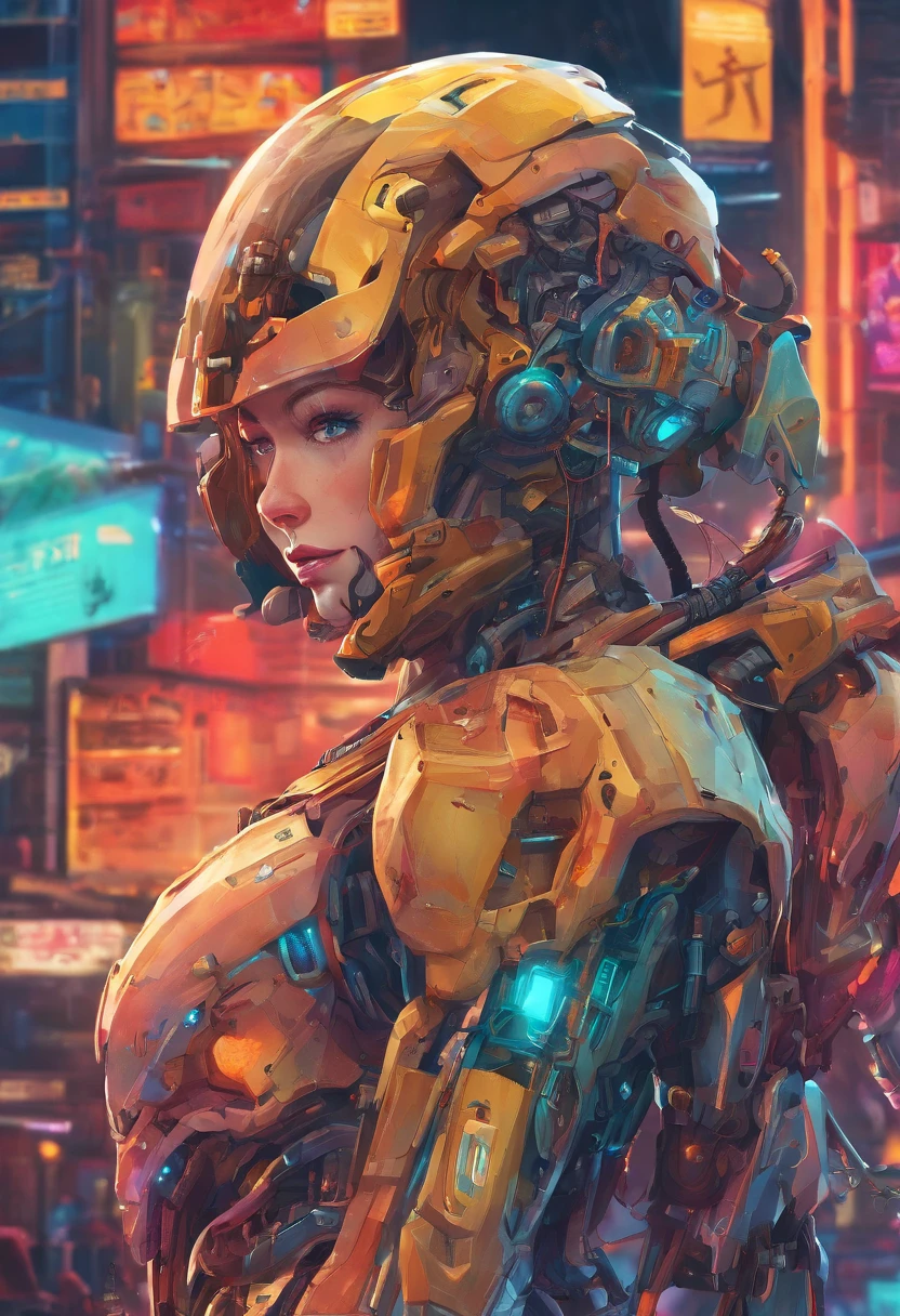 ((robot girl, Mecha)), Leuchtende Augen, Zartes Gesicht, Broken armor, Mechanische Aura, Mechanischer Arm, graue Haare, Lange Haare, Ceramic body, thigh gap, kleine Brust, Cyber-Hintergrund, Very nice city, (Durchscheinend, Reflektierende Haut), 8K, best quality, Ultra-detailliert, (Surrealismus: 1.4),