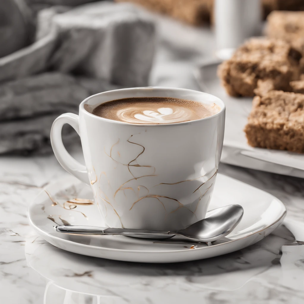 a sleek and modern coffee logo that embraces simplicity and a vibrant color palette. The logo features a minimalistic coffee cup, with clean lines and a bold, energetic design. The cup is filled with a luscious mocha, showcasing a delightful swirl of chocolate and coffee flavors. The environment surrounding the logo is contemporary and stylish, with a bright, white backdrop that adds a sense of freshness and purity. The coffee cup is placed on a sleek, marble countertop, creating a visually pleasing contrast between the smooth surface and the rich, velvety mocha. The mood of the scene is vibrant and uplifting. It evokes a sense of energy and enthusiasm, as if each sip of Mocha Muse is a burst of inspiration. The atmosphere is filled with the aroma of freshly brewed coffee, creating an invigorating sensory experience that sparks creativity. Captured with a modern digital camera, the photo has a crisp and clean aesthetic. The camera used is a Sony Alpha A7 III, paired with a versatile 50mm lens. The colors are enhanced using post-processing techniques, bringing out the vibrancy of the logo and the rich brown tones of the mocha. In this unique collaboration, the photo is directed by Christopher Nolan, known for his visually stunning and thought-provoking films. The cinematography is handled by Emmanuel Lubezki, acclaimed for his mastery of light and composition. Fashion designer Stella McCartney adds her touch of elegance and sustainability, infusing the scene with a contemporary yet timeless appeal.