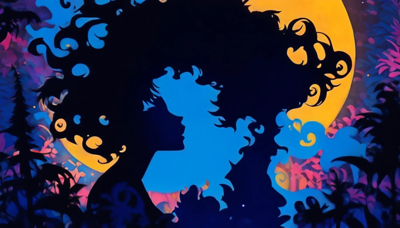(Silhouette Art,cutouts:1.6) (((Paper cutting art,A world where only white exists:1.3) (Cowboy Shot),1 girl、Solo, (doress, profile:1.2),white, Clear and beautiful face,Romper (Blue Ocean and Moon) Textured glass background,World of Tarot Cards、