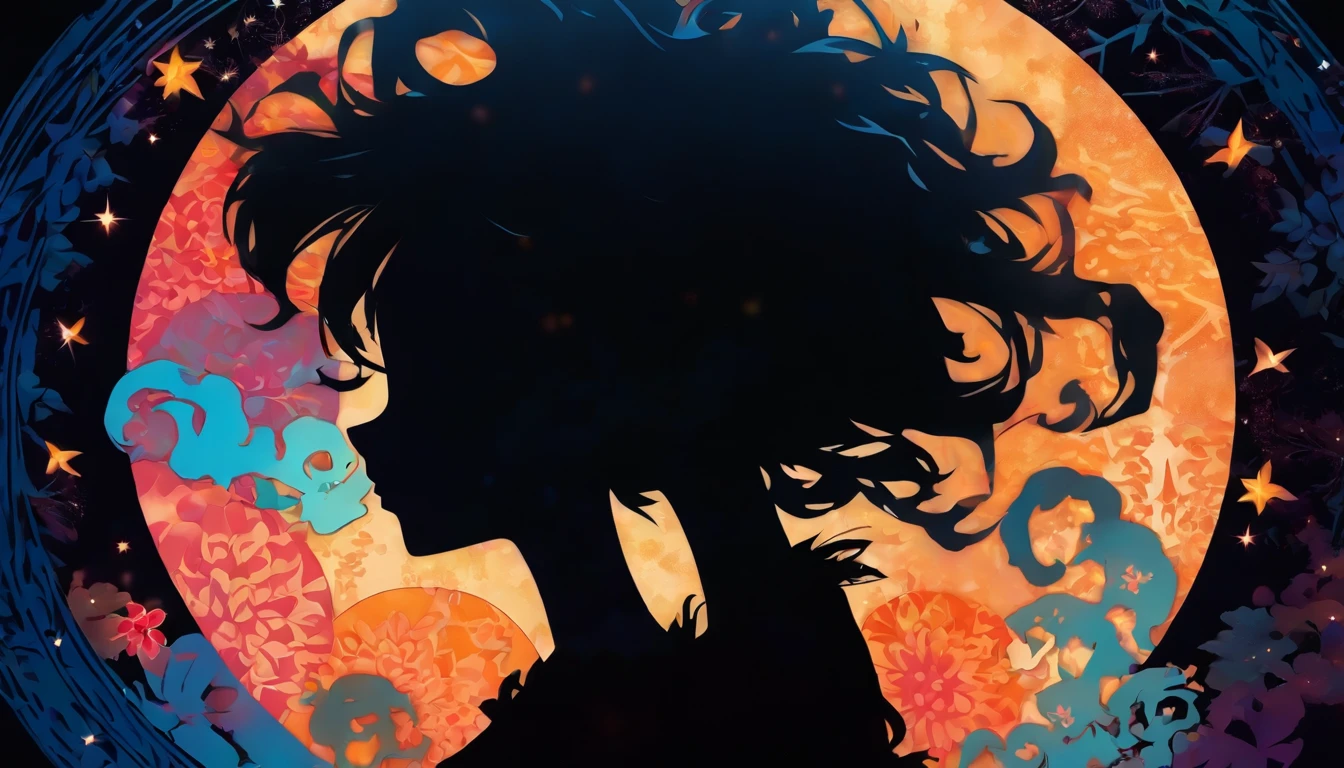 (Silhouette Art,cutouts:1.6) (((Paper cutting art,A world where only white exists:1.3) (Cowboy Shot),1 girl、Solo, (doress, profile:1.2),white, Clear and beautiful face,Romper (Blue Ocean and Moon) Textured glass background,World of Tarot Cards、