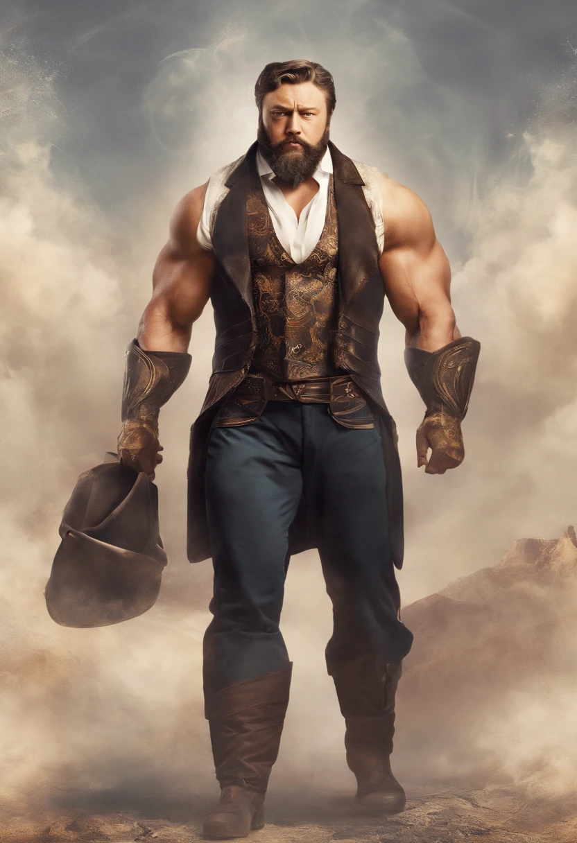 A Charles Spurgeon bodybuilder, embodying the perfect fusion of Charles Spurgeon, exuding an aura of strength and confidence. Enhanced with HDR technology, this image depicts a true masterpiece, 4K resolution, cowboy shot