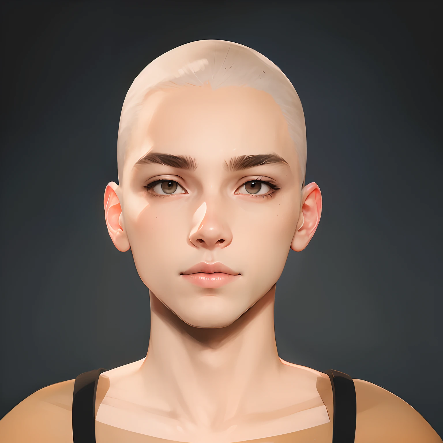 Create an image with a completely white background and a simplified silhouette of the skull of a young male person looking straight ahead, starting from the neck up. Make sure the silhouette is an outline drawing with no color fill, and that the inside of the silhouette is also empty white