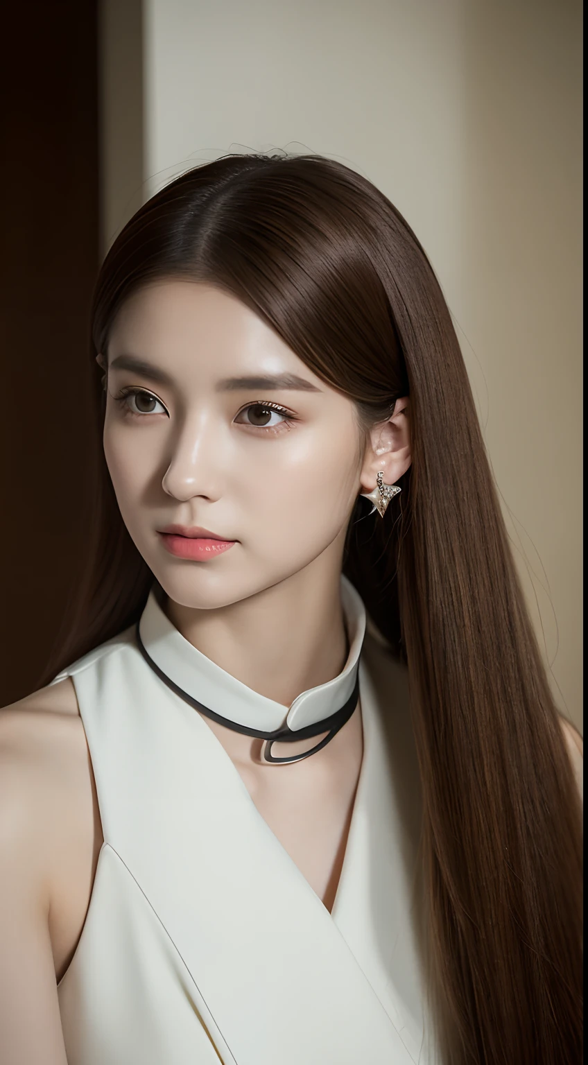 Works of masters,Best image quality,high detal,超高分辨率,8K分辨率,first person perspective,s the perfect face,solo person,femele,(Slender thighs:1.27),ssmile,long whitr hair,A brown-haired,Bracelet,Collar,pendant,ear studs,Hanfu,Facing the viewer,Autumn,plateau,album covers,Cinematic lighting,A melting pot of all things,Star sideburns,Ex Machina