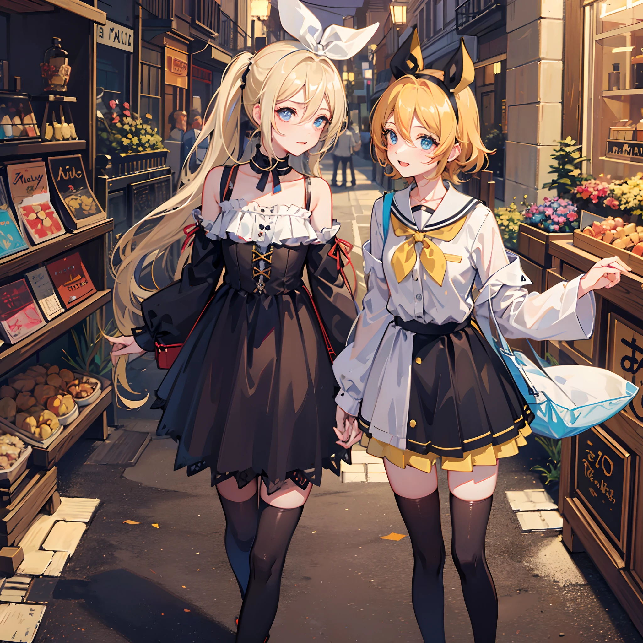 Kagamine rin , chica hermosa , vocaloid , rin , dando un paseo por una calle solitaria , de noche bien , calle iluminada , con maquillaje , labios rojos , ropa estilo urbano , cargando una mochila en su espalda , con su celular en la mano derecha , mientras mastica chicle y ve al frente , con su mano izquierda en el bolsillo