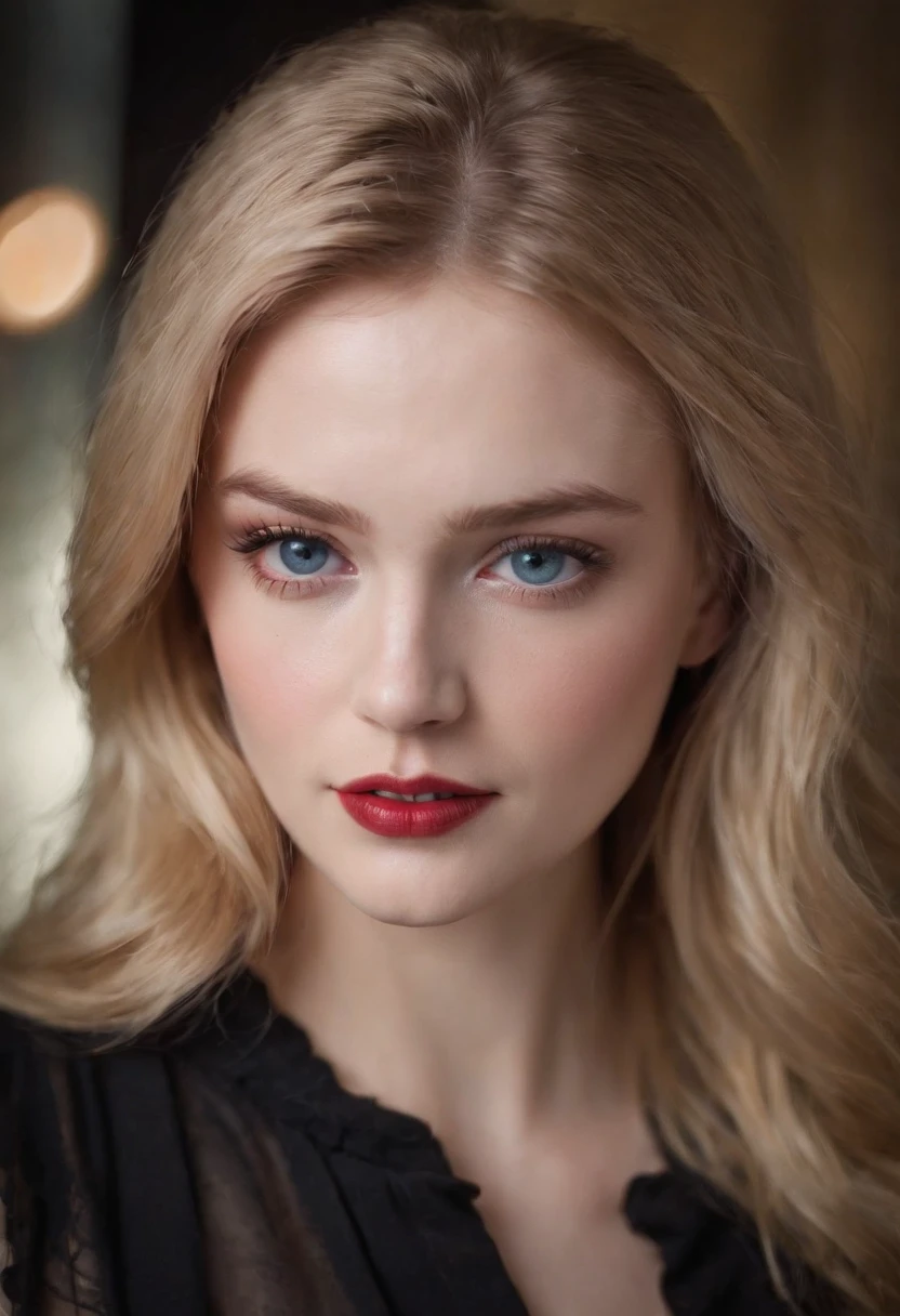 (((a deep reddish wound crosses her left cheek))) light complexion, female around 19 years old, natural blonde hair, distinctive blue eyes, dressed in kohl, slender and graceful, beautiful, in a gym environment, ultra sharp focus , realistic shot, gothic female clothing, tetradic colors (scar:1.4)