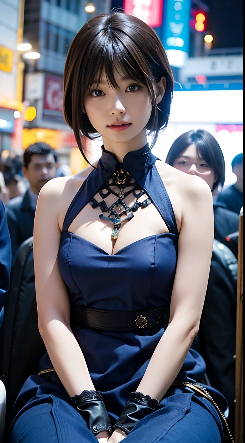 ( liyitong-girl-9000:1.2), 1 girl, perfect female body,(Smooth, Delicate and reflective skin), breast, alone, (split),  large breast, green eyes,bare shoulders, open lips,( Keep your mouth shut:1.3), 
( dark makeup:1.1),( black eye shadow:1.2), ( short hair, blue hair), ( Bob Carter), colorful hair, black hair, (side fringe:1.2),
(tight dress:1.2), (Camel coat:1.2), (Clothes tailoring:0.8), (sweat drenched),(Upturned little nipples:1.1),bust line,
fashion accessor, hair accessories, (looking at the audience:1.3),[faint smile|blush], spectacle, Detailed background,(street style wear:1.2), (city background:1.2), (cowboy shooting:1.4),

surprise, soft skin, d&d, trending on art station, intricate details, Very detailed, pencil drawing, sketch, Unreal Engine, Greg Rutkoski, painting, Blow, paint dripping,dreamlike,
(masterpiece:1.5),( best quality:1.5),( best quality:1.5), Cinema lighting, (Volumetric lighting), Extremely detailed CG unified 8k wallpaper, Surreal, lifelike, sharp focus,  (human development report:1.2), (high contrast), (Detailed and complex:1.5), Instagram, portrait, Very detailed, digital painting, art station, concept art, Smooth, illustration, energetic,