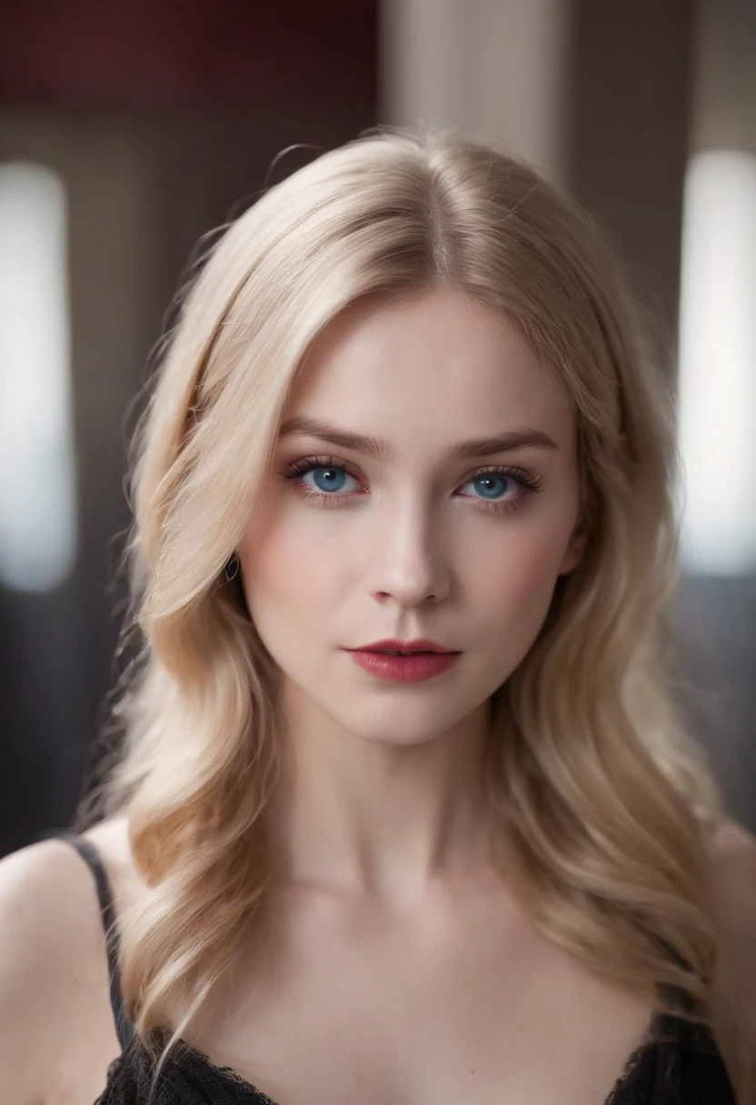 (((a deep reddish wound crosses her left cheek))) light complexion, female around 19 years old, natural blonde hair, distinctive blue eyes, dressed in kohl, slender and graceful, beautiful, in a gym environment, ultra sharp focus , realistic shot, gothic female clothing, tetradic colors (scar:1.4)