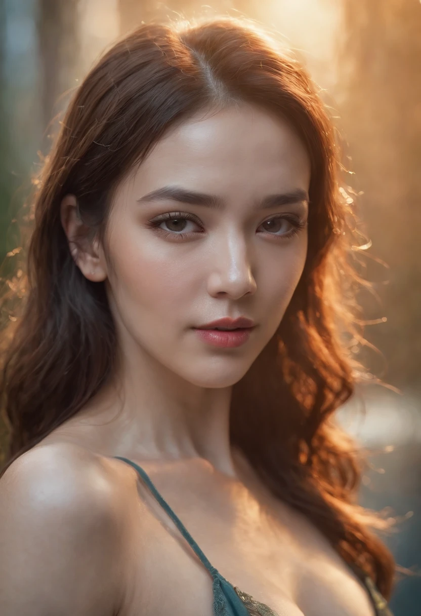 mysterious background、Women with long hair、frontage、Beautiful fece、Deities々Right、drak
