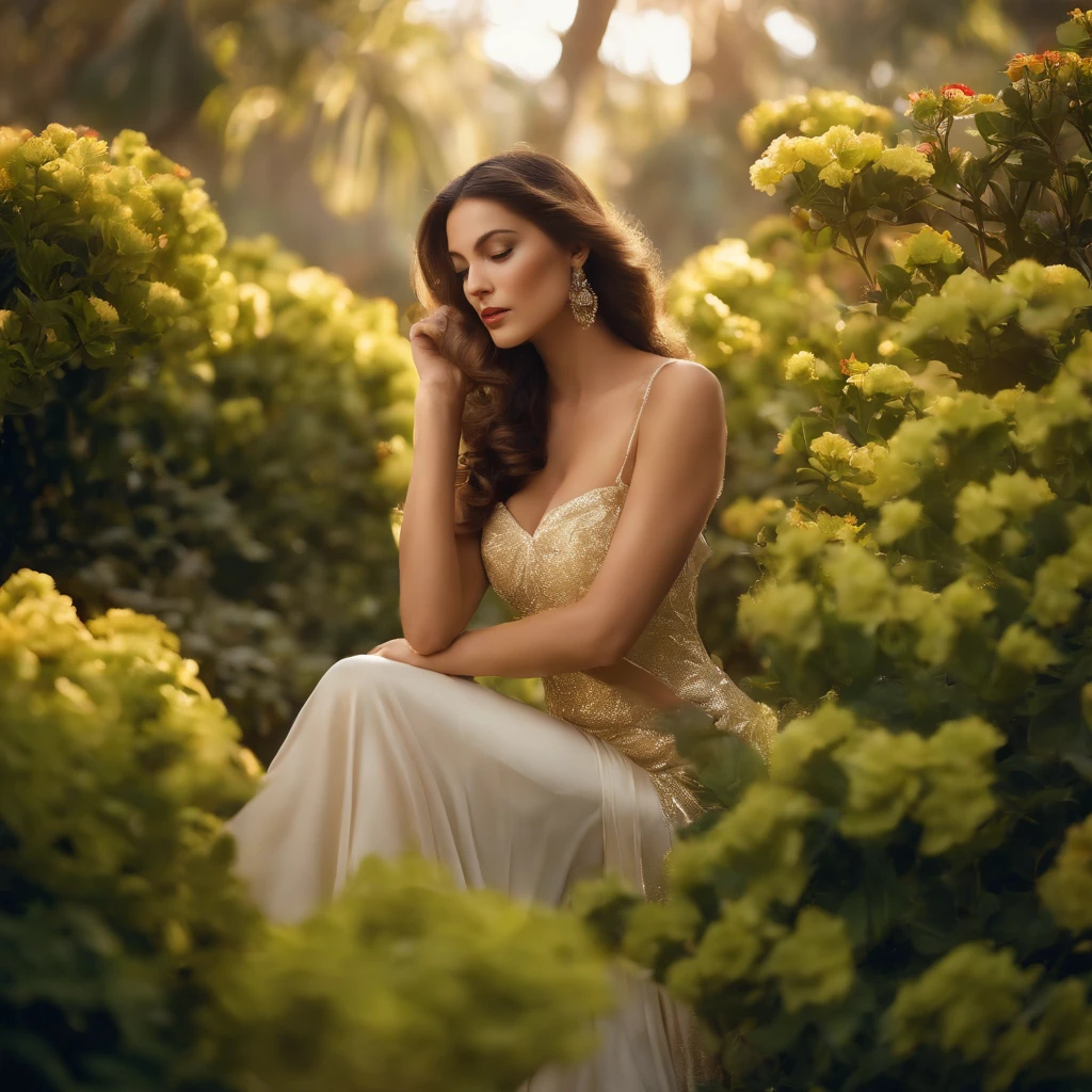 color photo of "A big boobies woman in a garden"
A vibrant, colorful photo of a big boobies woman in a garden. Her voluptuous curves accentuated by the lush greenery surrounding her. The sunlight filters through the leaves, casting a warm glow on her skin. Her flowing hair dances in the gentle breeze, adding an ethereal touch to the scene. The garden blooms with an array of vibrant flowers, creating a vivid backdrop for her presence. The woman's confident and alluring expression adds a sense of allure and mystery to the photograph.
The environment of the scene is filled with the tranquility of nature. The garden is a haven for flora and fauna, buzzing with the soft hum of bees and the chirping of birds. The scent of flowers permeates the air, filling it with a sweet fragrance. The lush green foliage creates a sense of serenity and calmness, transporting the viewer to a peaceful oasis.
The mood of the scene is sensual and captivating. The woman exudes confidence and sensuality, embracing her body and radiating a powerful aura. The atmosphere is filled with a mix of allure, beauty, and mystery, creating an intriguing visual experience for the viewer.
Captured with a vintage camera model, the photo features a warm color film type that enhances the richness of the colors. The lens used provides a soft focus, adding a dreamy and romantic quality to the image. Techniques like shallow depth of field and natural lighting are employed to highlight the woman's features and create a sense of intimacy.
Directors: Wong Kar-wai, Sofia Coppola, Quentin Tarantino
Cinematographers: Emmanuel Lubezki, Christopher Doyle, Roger Deakins
Photographers: Helmut Newton, Annie Leibovitz, Steven Meisel
Fashion Designers: Alexander McQueen, Jean-Paul Gaultier, Vivienne Westwood
—c 10 —ar 2:3