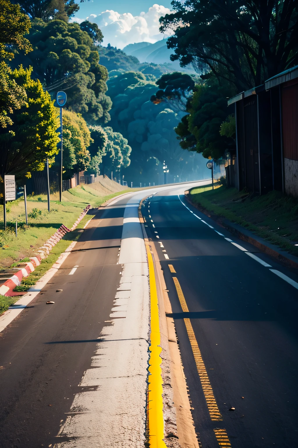 HORROR AISAGEM AND A ROAD HEADING TOWARDS A GIANT TONGUE