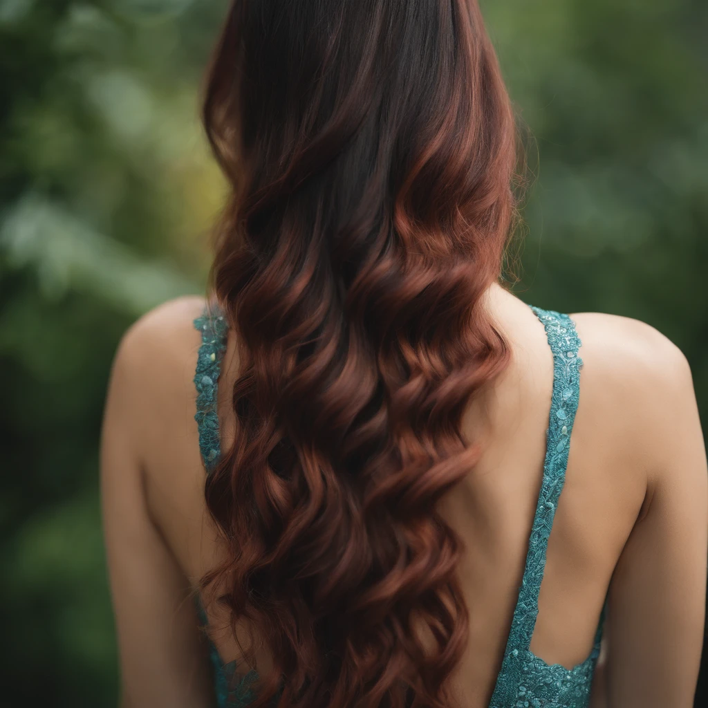 length hair、Showpan、Rear view、