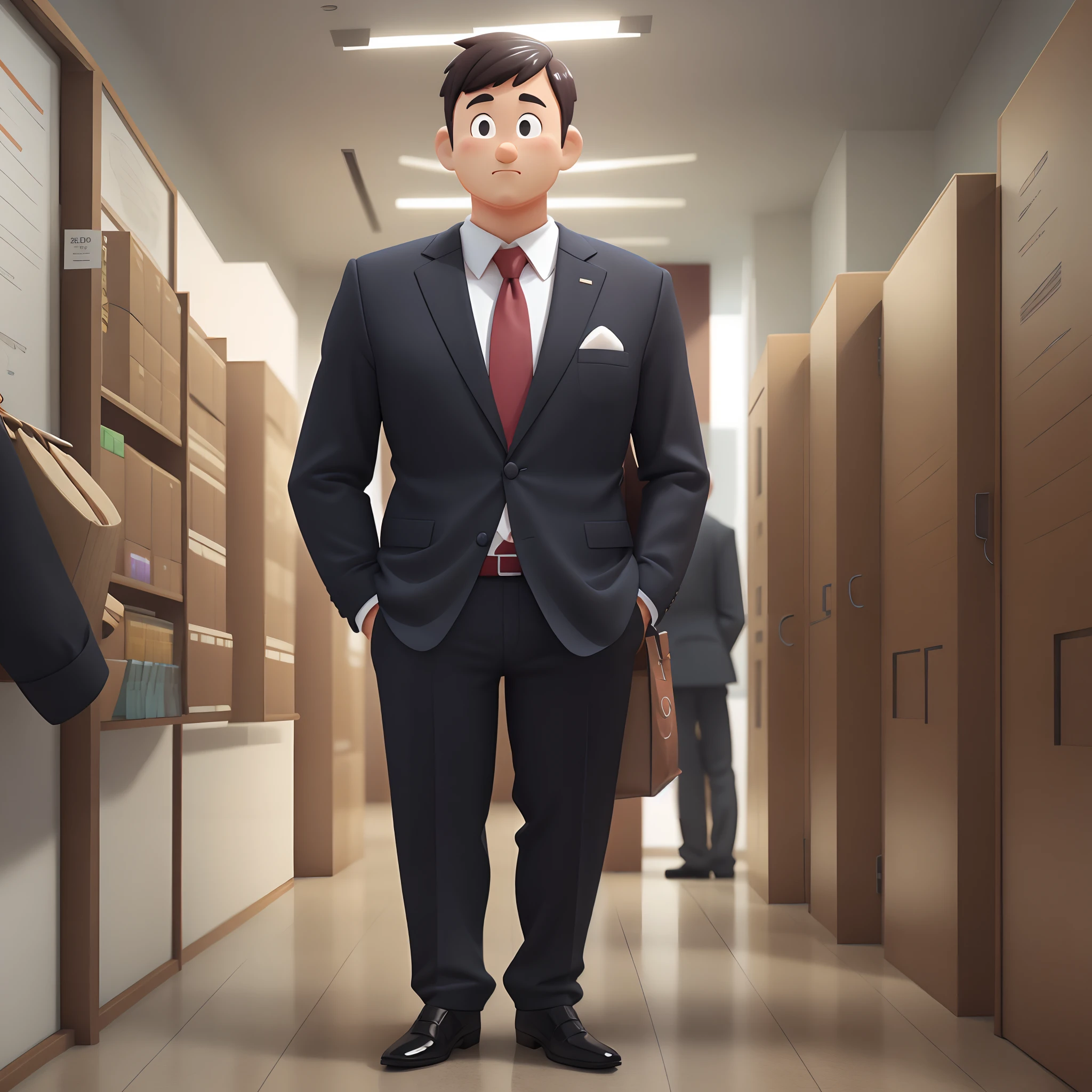 3d cartoon businessman standing