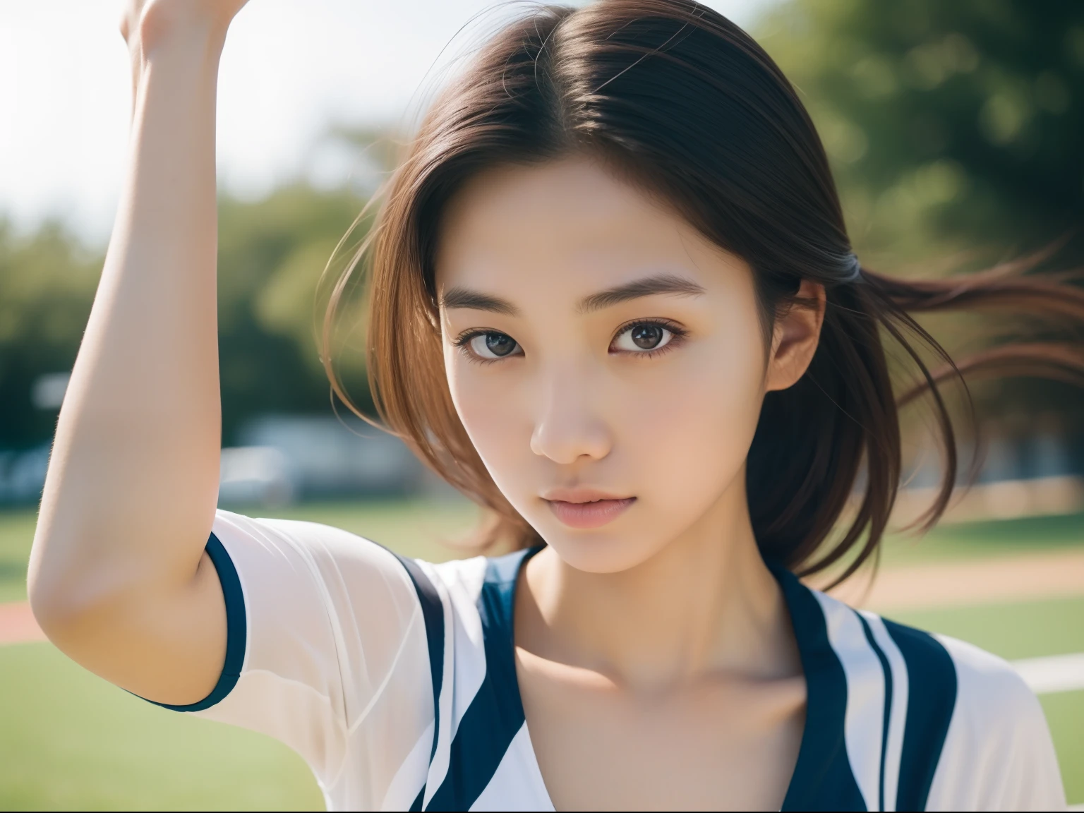 Beautuful Women、18year old 、body shot、Volleyball game、perspiring