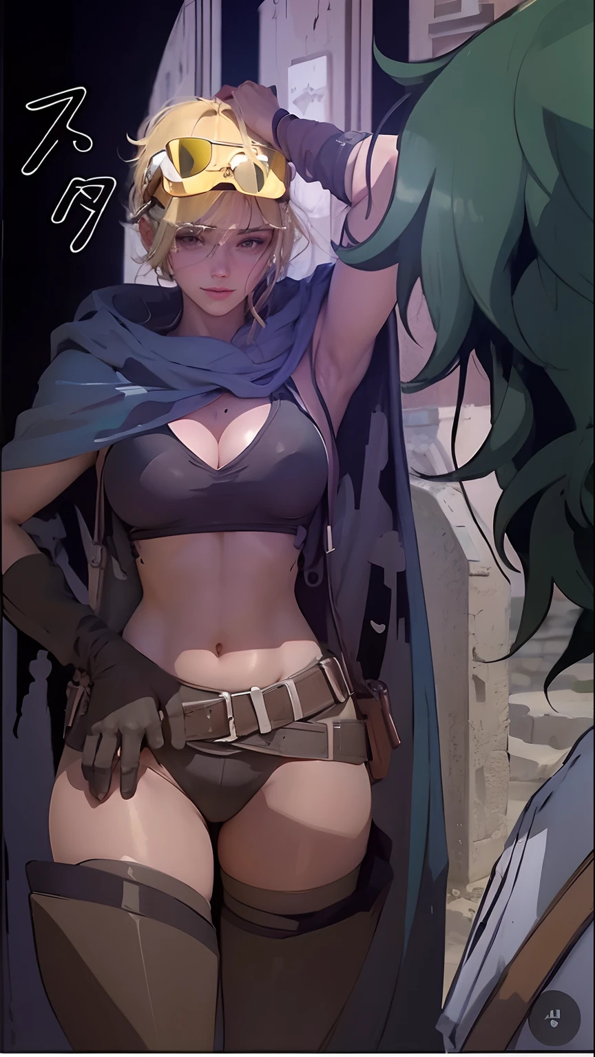 ((Best quality)), ((masterpiece)), ((realistic)), ((Best quality)), ((masterpiece)), ((realistic)), Girl walking in desert, looking tired, wearing Loose-fitting clothing Long-sleeved shirts and pants, Headgear, Sunglasses, very beautiful, in a natural and casual style on eye level, scenic, masterpiece, (highres), original, extremely detailed 8K , (photorealistic:1.4),flawless face, perfect eyes,symmetrica body shape,smile,