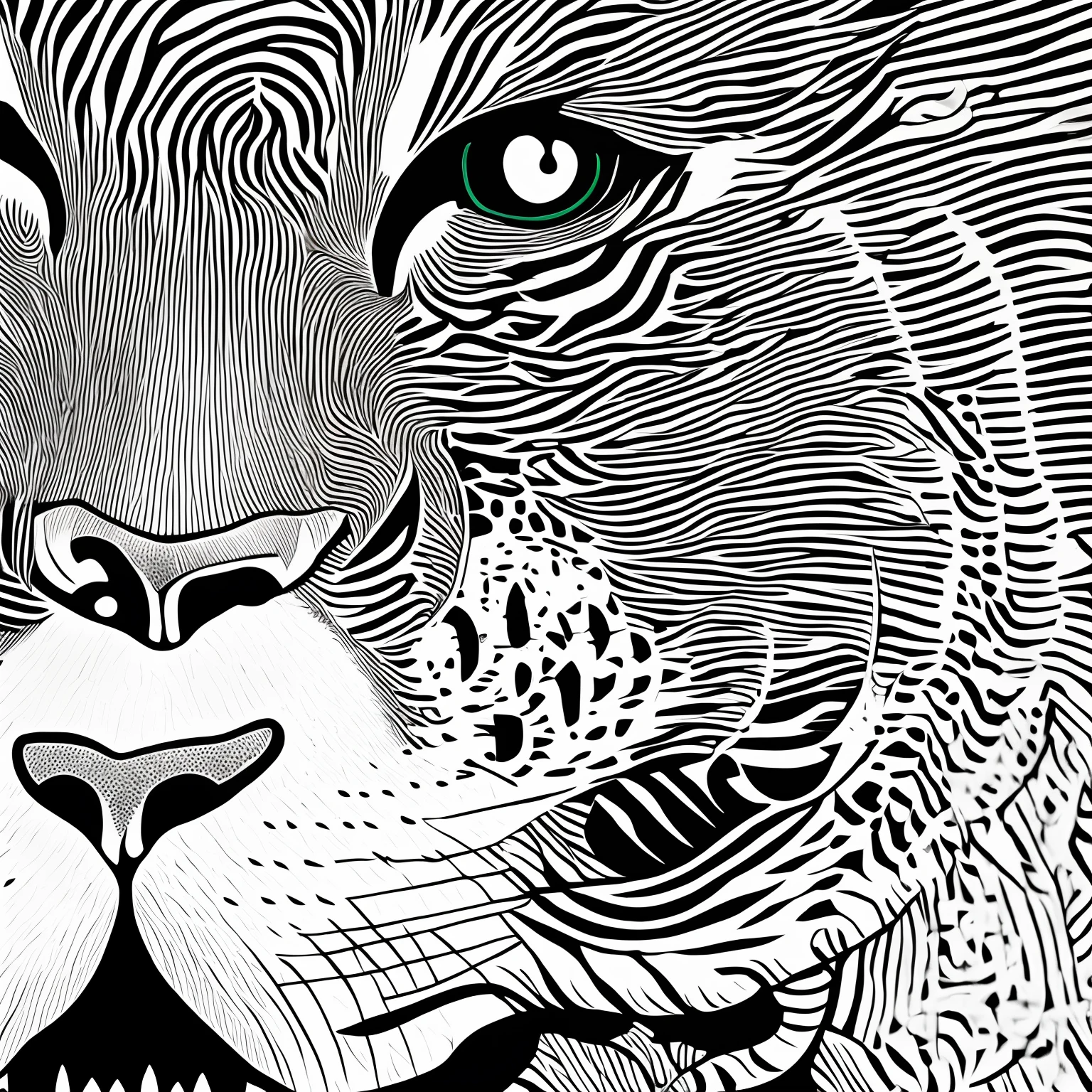 super high image, super detail, super high resolution, Japanese style paper-cut art, monochrome, vampire, crab, cat, tiger, monkey, cochlea, detailed and delicate, professional lighting