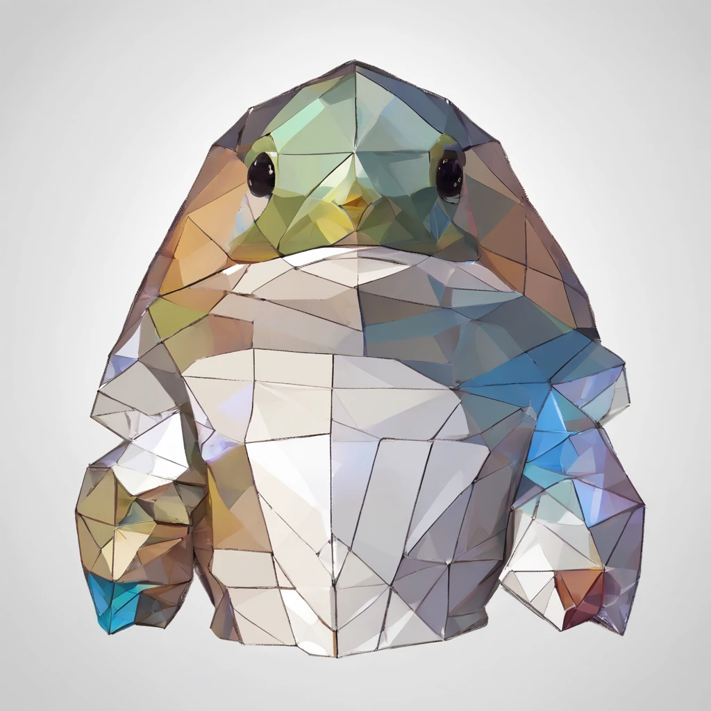 Perfect alignment, Cute little sunfish in jacket,Crystal style, 发光, Standing position, Abstract beauty, Centered, Looking at the camera, Facing the camera, flawless、Dynamic、 Highly detailed, sleeoing, 8K High Resolution, Illustration, art by carne griffiths and wadim kashin, White background