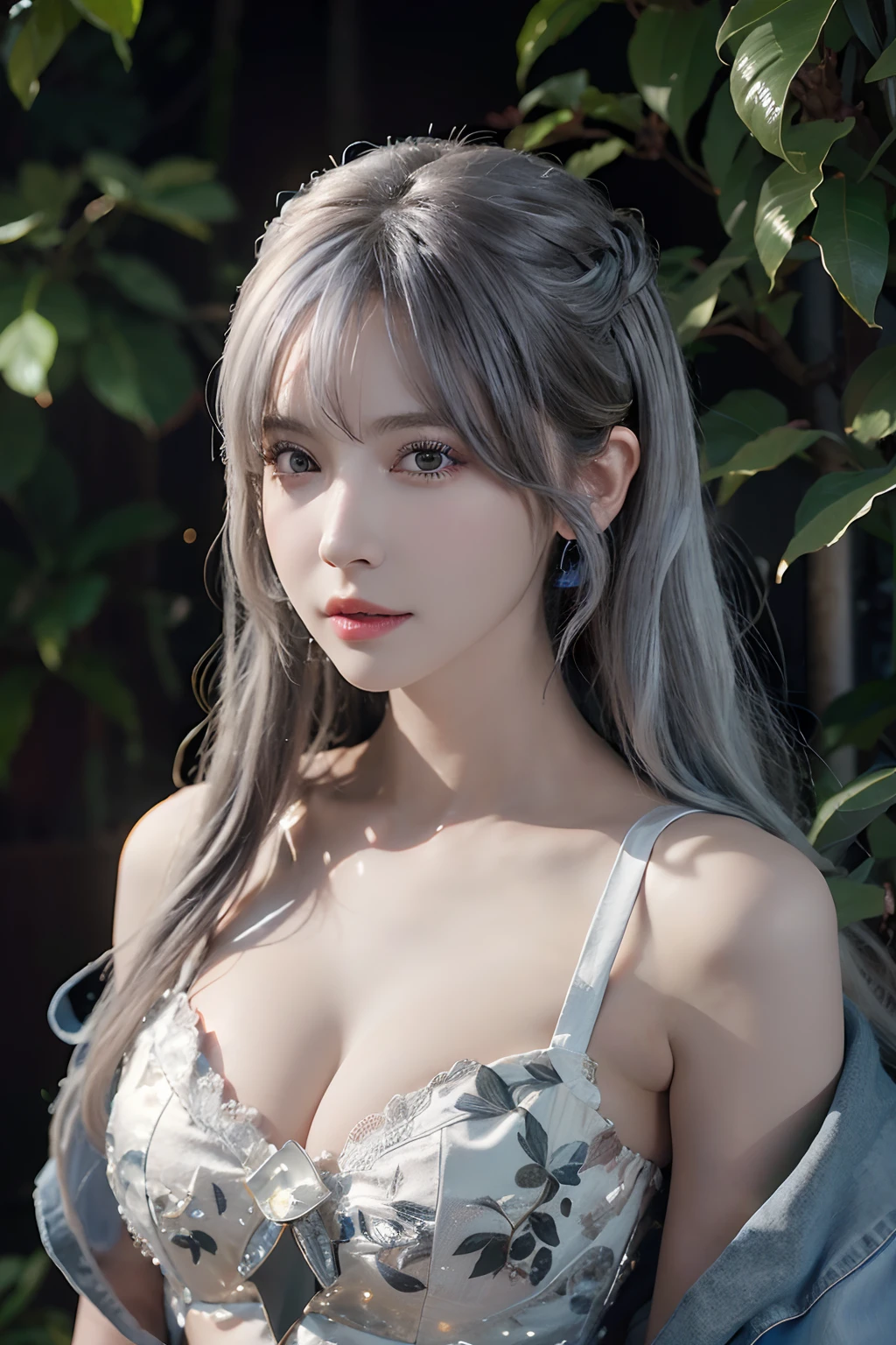 (masuter piece:1.3)、(8K、Photorealsitic、Raw photography、top-quality: 1.4)、(1girl in)、beautiful countenance、(Lifelike face)、(white hair、Longhaire:1.3)、Beautiful hairstyle、realisticeyes、Beautiful details、(real looking skin)、Beautiful skins、(Blouse)、absurderes、enticing、超A high resolution、A hyper-realistic、high-detail、the golden ratio、grass field、curly hair